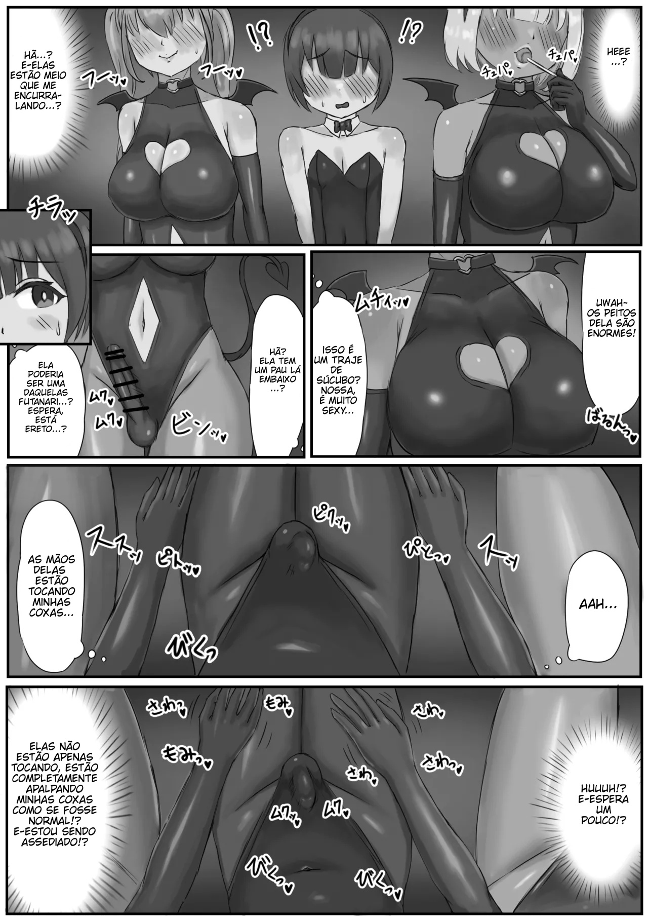 [Kousaten] Bunny Josou Danshi ga Succubus Cos no Futanari-tachi ni Mazo Onaho ni Sarechau Hanashi [Portuguese-BR] 图片编号 6