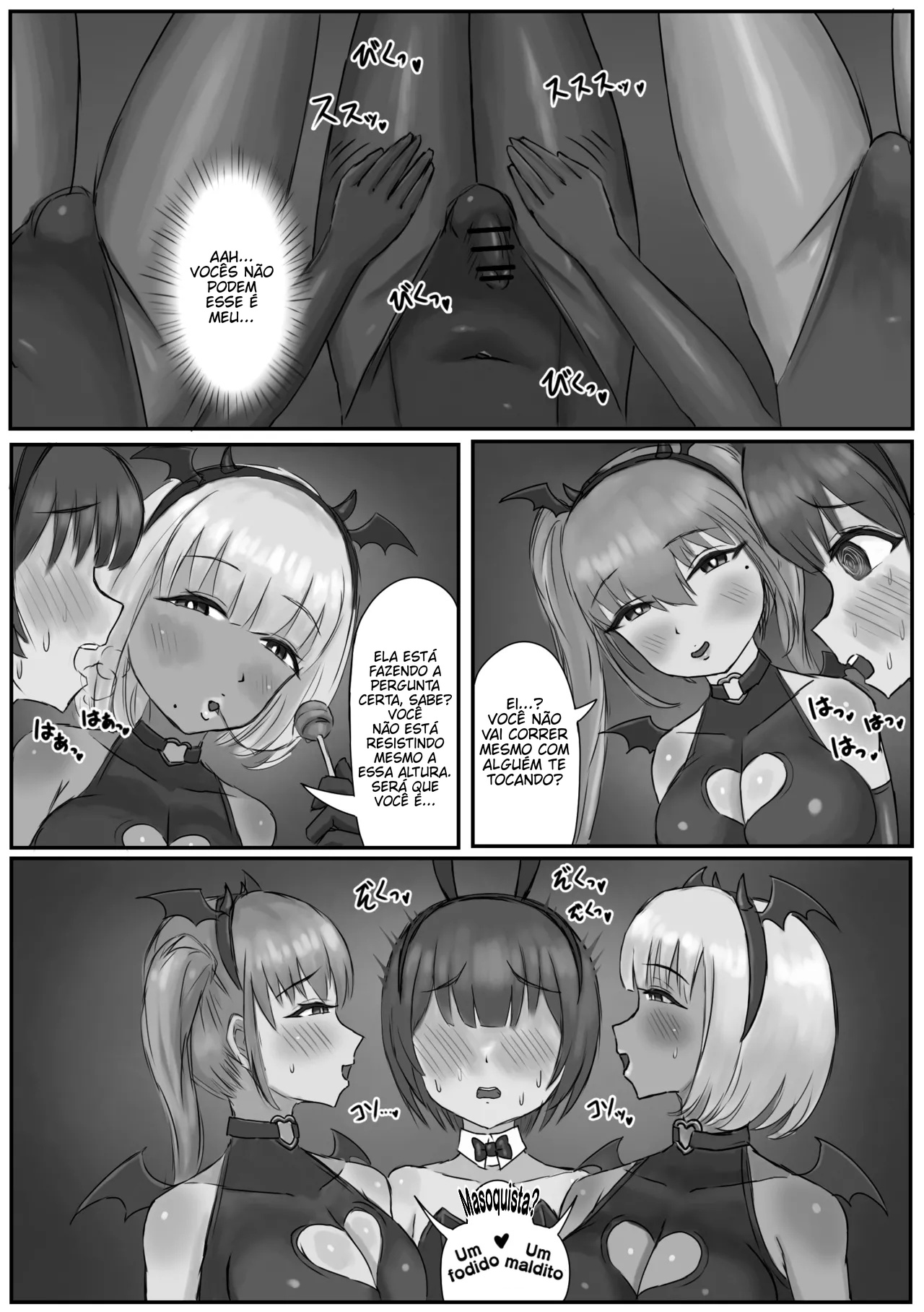 [Kousaten] Bunny Josou Danshi ga Succubus Cos no Futanari-tachi ni Mazo Onaho ni Sarechau Hanashi [Portuguese-BR] 图片编号 7