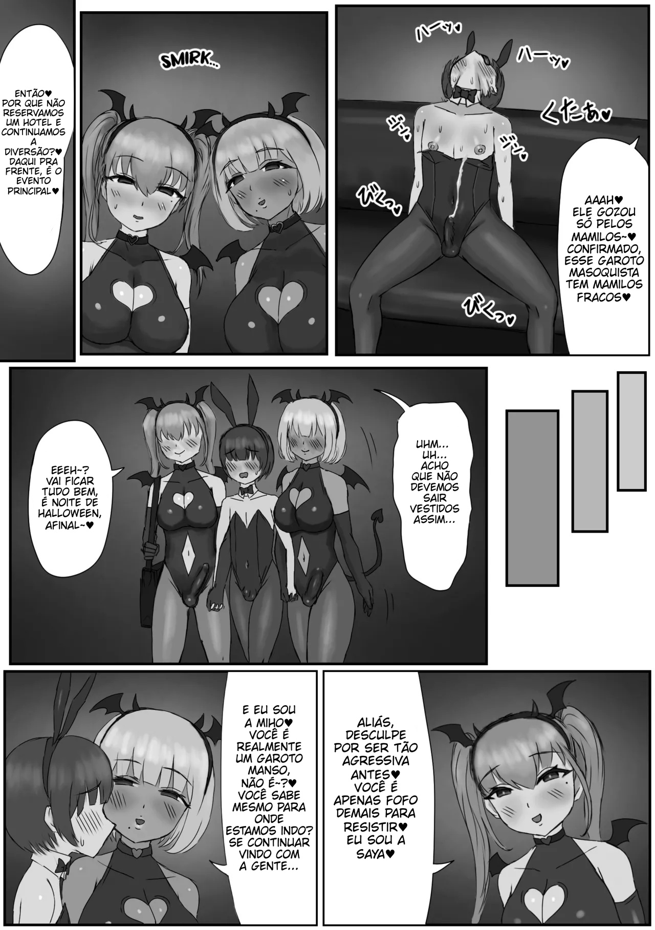 [Kousaten] Bunny Josou Danshi ga Succubus Cos no Futanari-tachi ni Mazo Onaho ni Sarechau Hanashi [Portuguese-BR] 图片编号 11