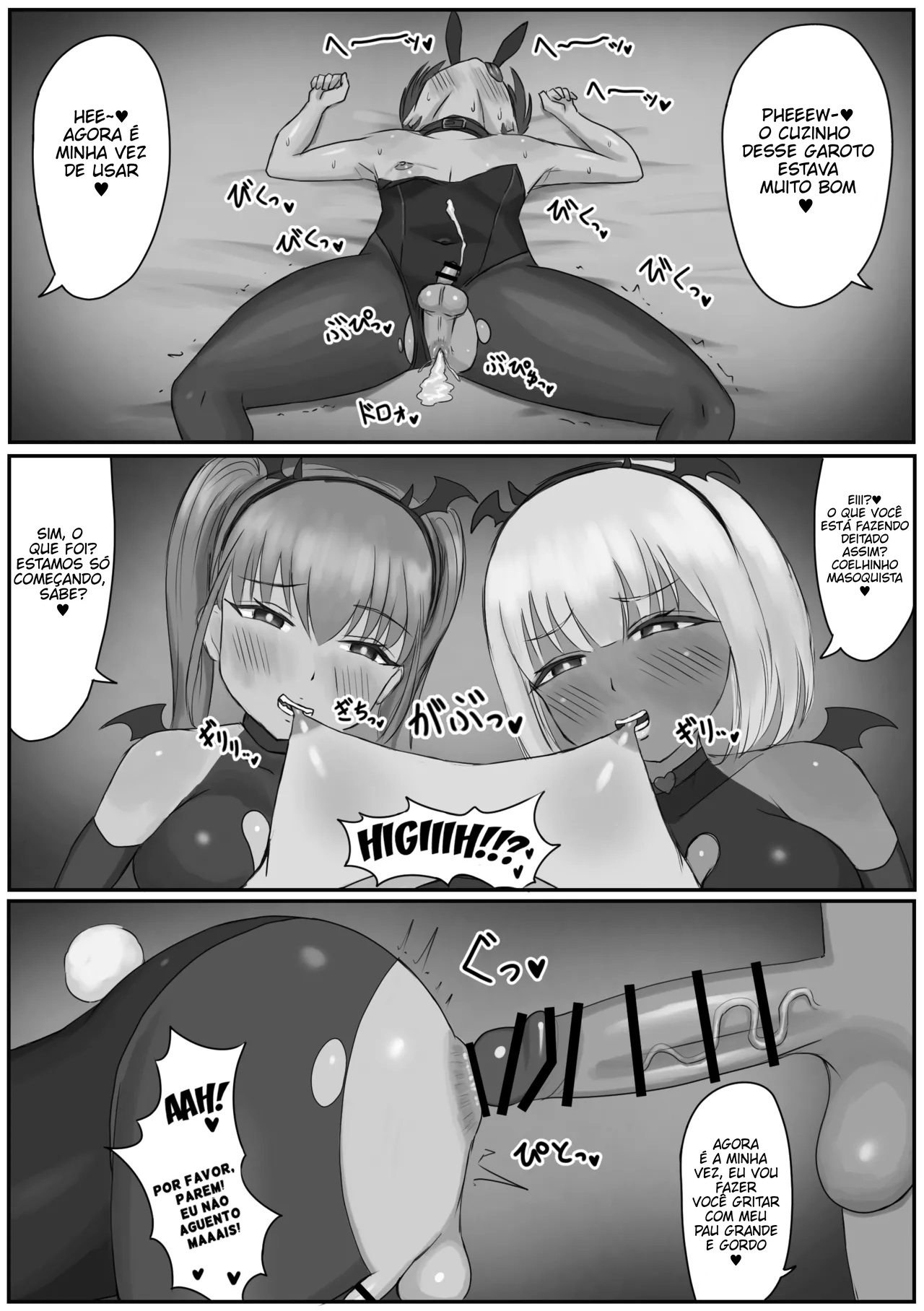 [Kousaten] Bunny Josou Danshi ga Succubus Cos no Futanari-tachi ni Mazo Onaho ni Sarechau Hanashi [Portuguese-BR] 图片编号 29