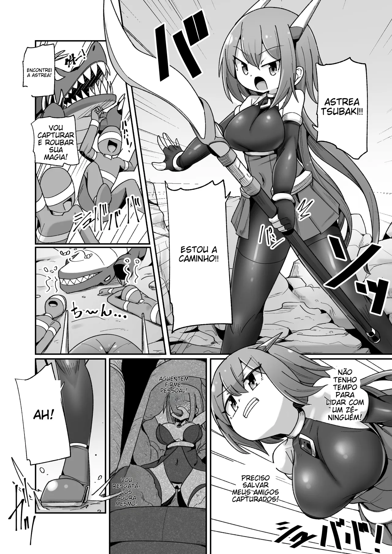[Echie Kokufuku Aka (Monota)] Maryoku Tank Choukyou sareta Koto mo Sukkari Wasurete no Kono Ko to Teki Ajito ni Idonjau Onna Hero-chan [Portuguese-BR] 画像番号 5