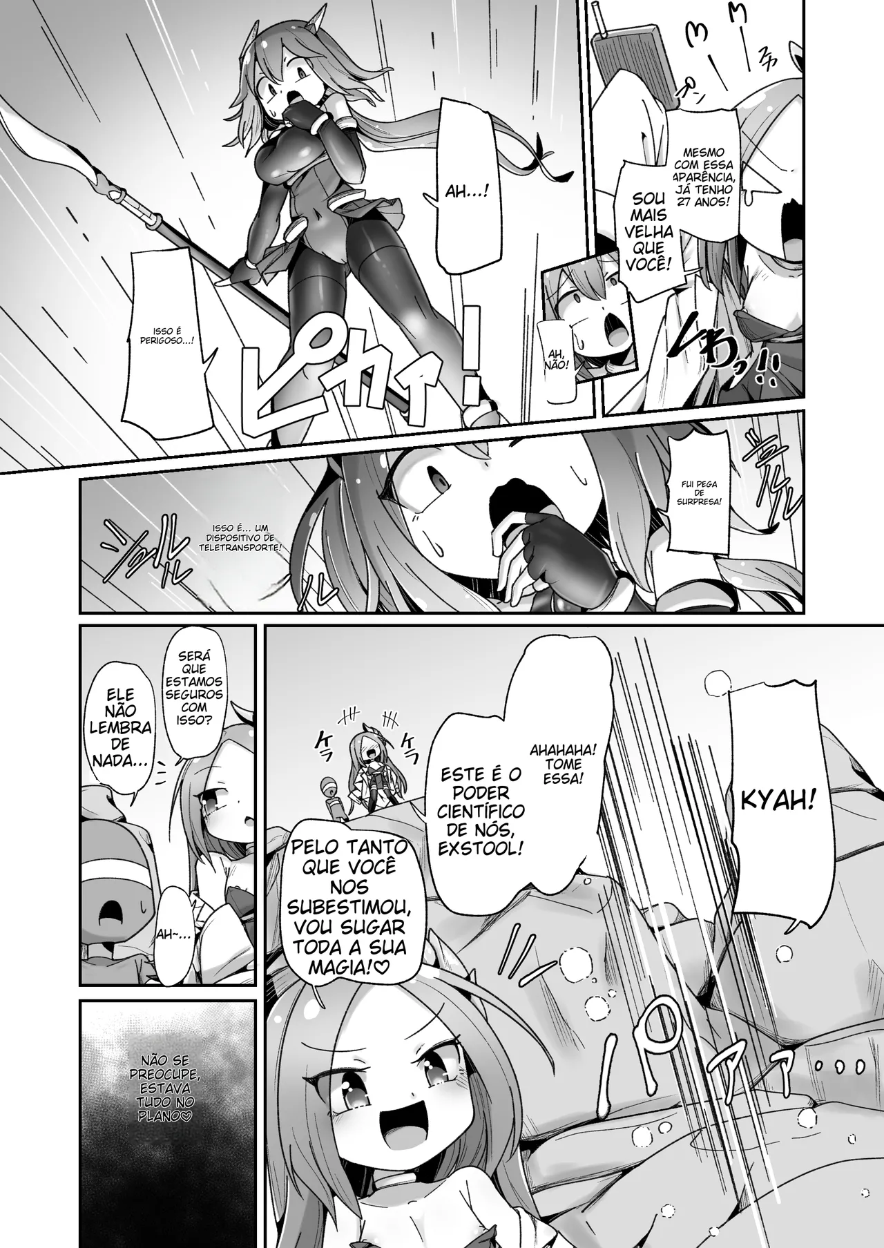 [Echie Kokufuku Aka (Monota)] Maryoku Tank Choukyou sareta Koto mo Sukkari Wasurete no Kono Ko to Teki Ajito ni Idonjau Onna Hero-chan [Portuguese-BR] 画像番号 9