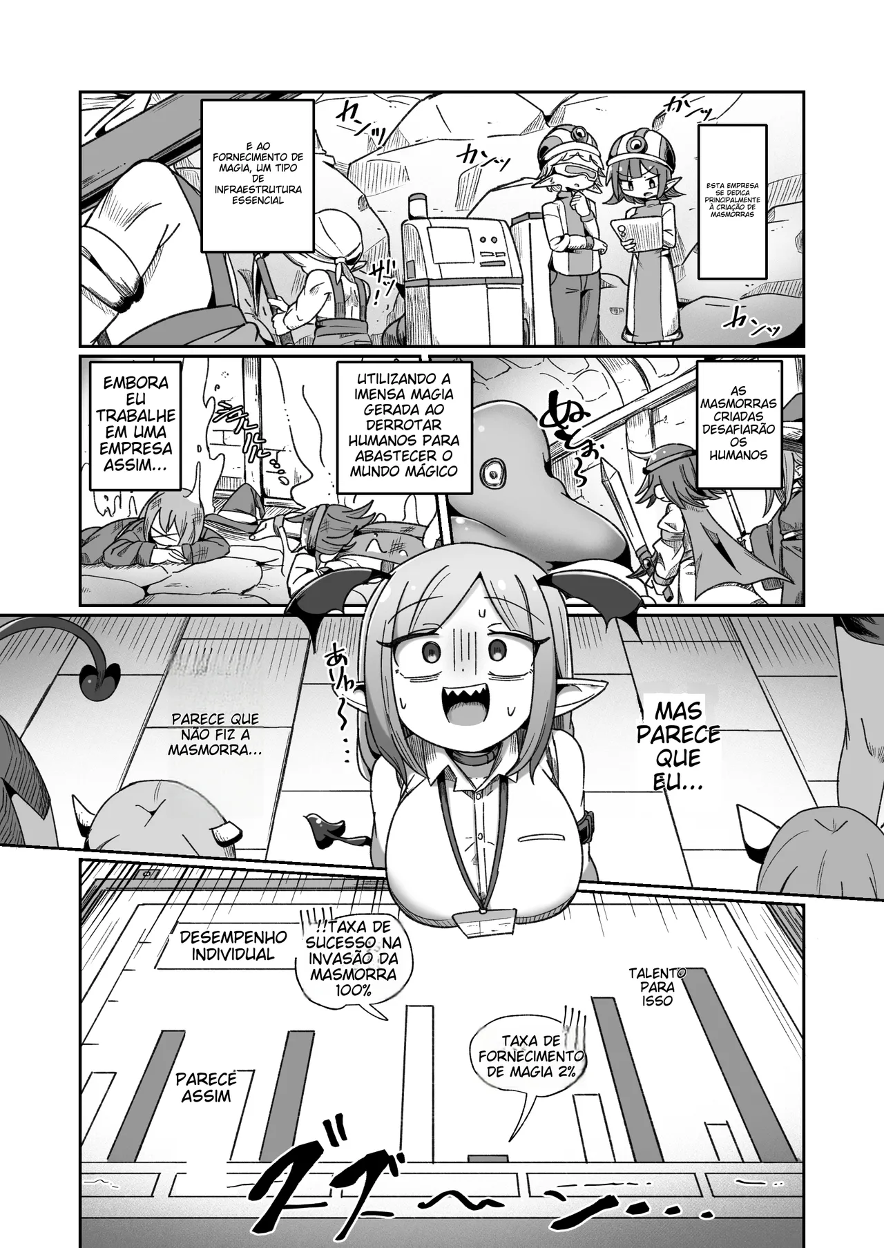 [Echie Kokufuku Aka (Monota)] Kaisha no Kane de Tsukutta Ero Dungeon de Soudai na Onani o Suru Monster Shain-chan [Portuguese-BR] image number 4