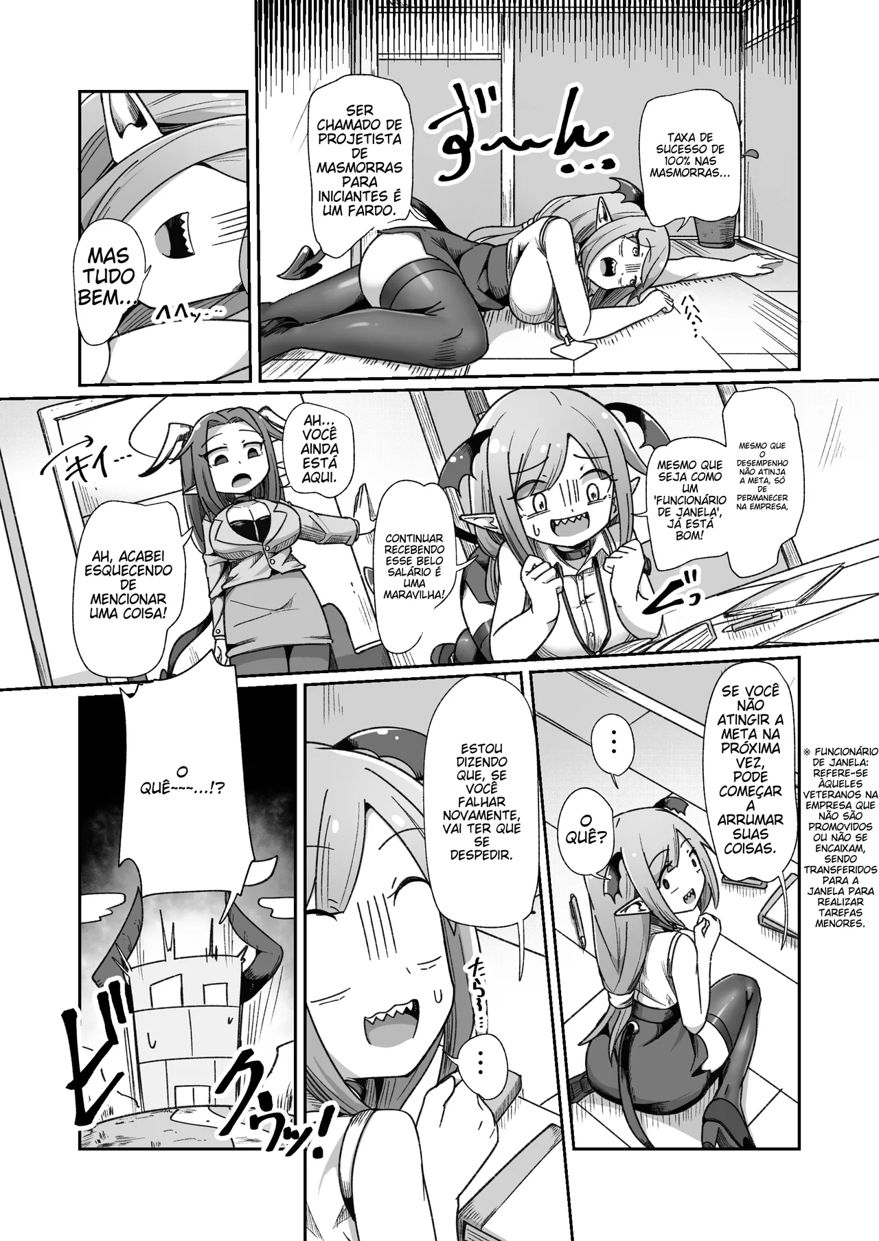 [Echie Kokufuku Aka (Monota)] Kaisha no Kane de Tsukutta Ero Dungeon de Soudai na Onani o Suru Monster Shain-chan [Portuguese-BR] image number 5