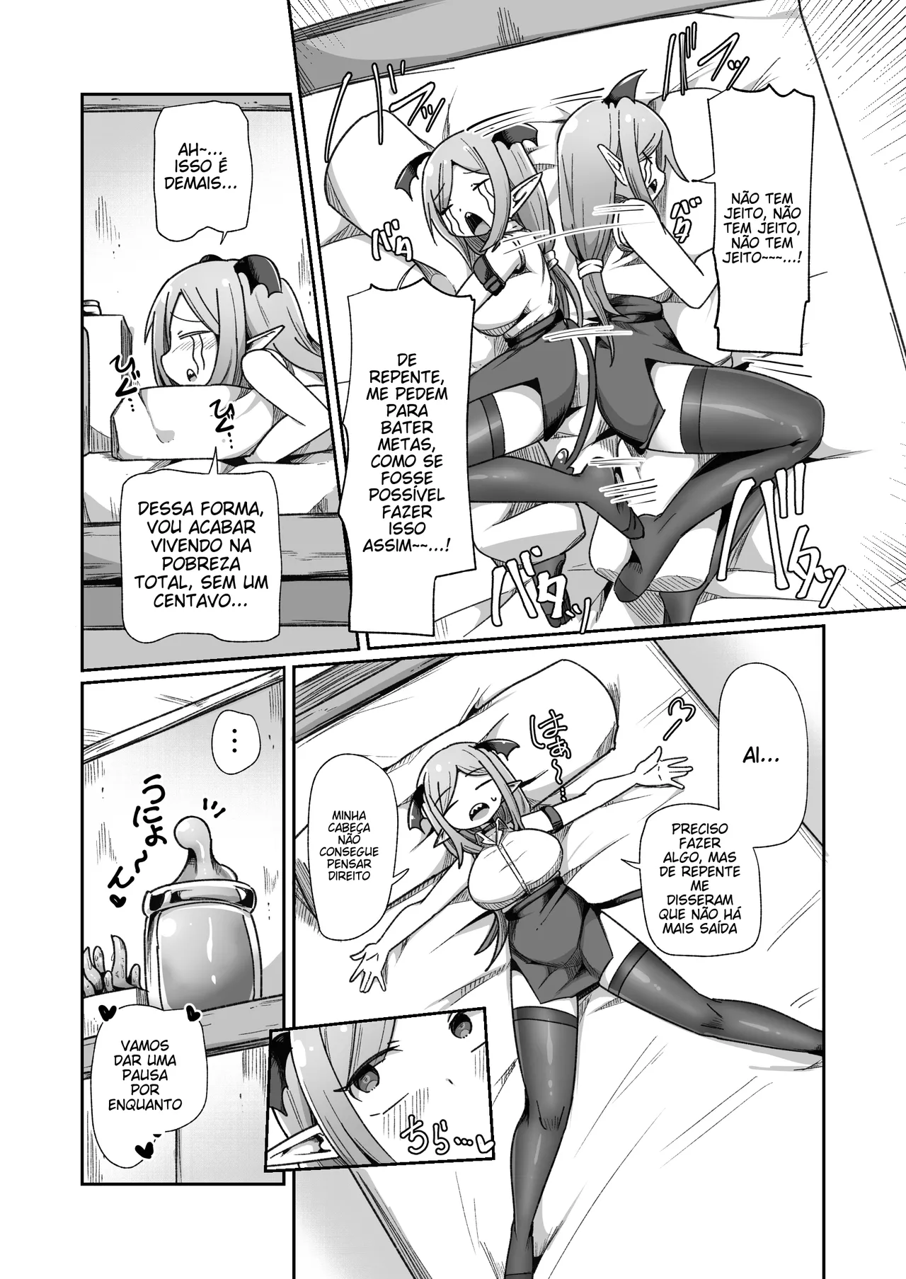 [Echie Kokufuku Aka (Monota)] Kaisha no Kane de Tsukutta Ero Dungeon de Soudai na Onani o Suru Monster Shain-chan [Portuguese-BR] image number 6