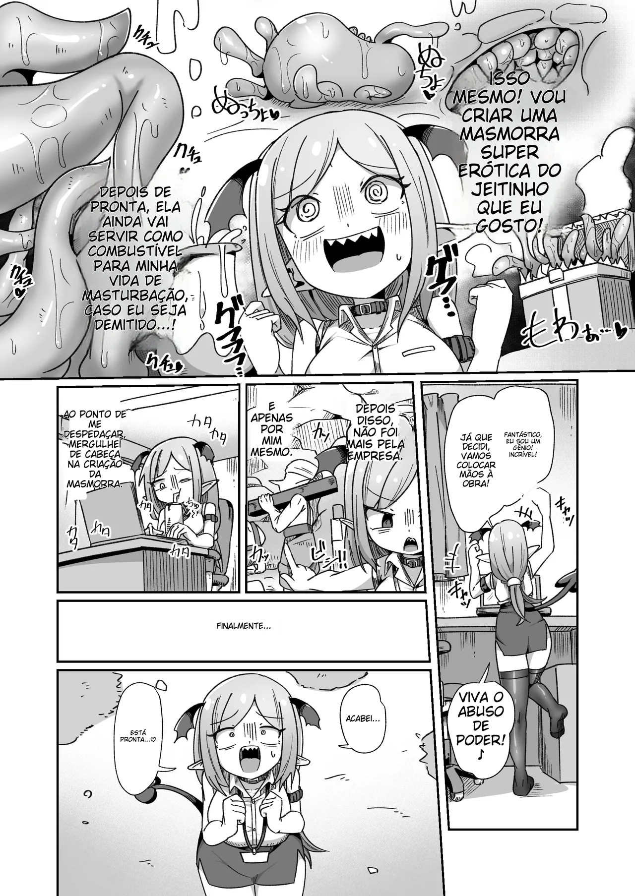 [Echie Kokufuku Aka (Monota)] Kaisha no Kane de Tsukutta Ero Dungeon de Soudai na Onani o Suru Monster Shain-chan [Portuguese-BR] image number 16