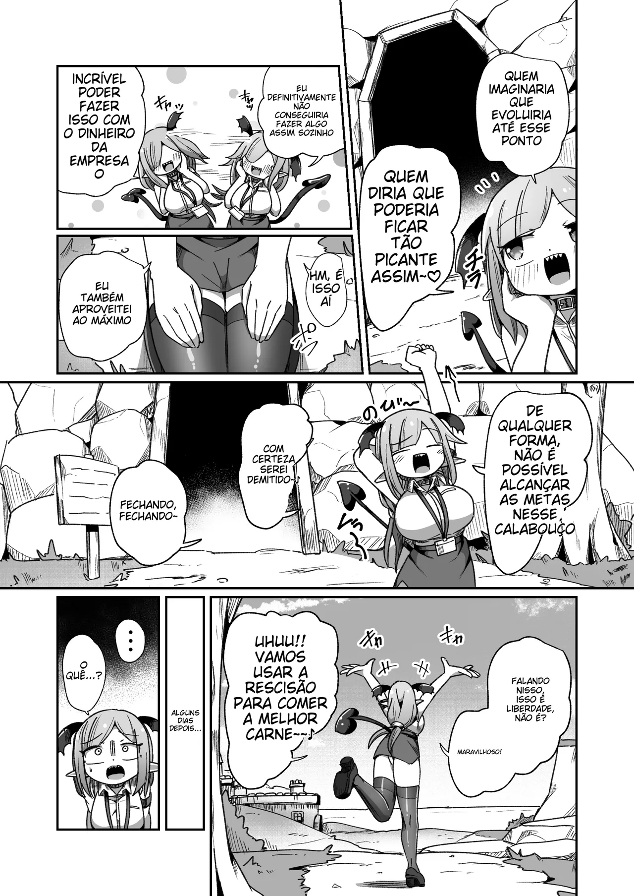 [Echie Kokufuku Aka (Monota)] Kaisha no Kane de Tsukutta Ero Dungeon de Soudai na Onani o Suru Monster Shain-chan [Portuguese-BR] image number 47