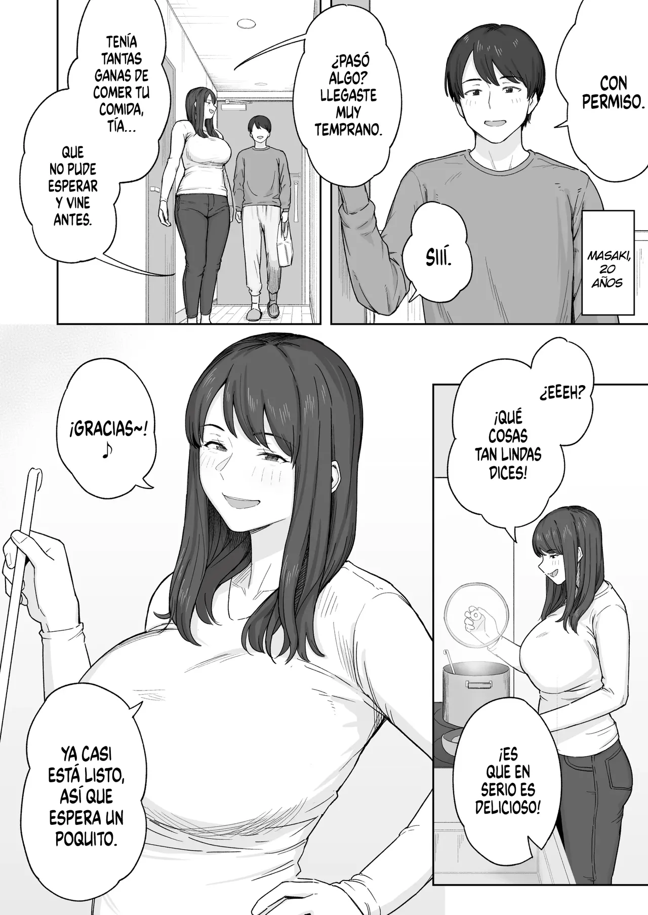 [Natsuzo] Yuuhan no Ato wa Oba-chan to...｜Con mi Tía, Después de la Cena... [Spanish] [Kejotan] [Digital] image number 3