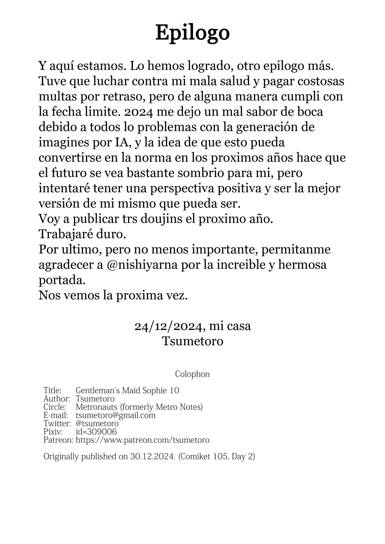 [Metro Notes (Tsumetoro)] Shinshi Tsuki Maid no Sophie-san 10｜La Maid Sophie del Caballero 10 [Spanish] [I Am the Walrus] [Decensored] [Digital] image number 49