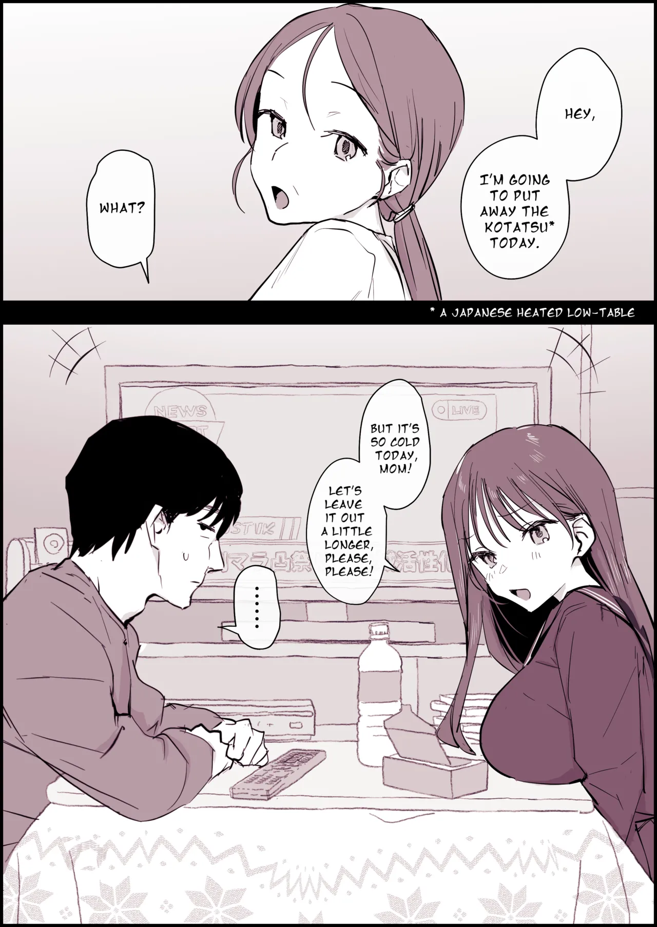 [Poriuretan] Kotatsu Suki no Giri Kyoudai | Kotatsu-loving Step-siblings [English] image number 1