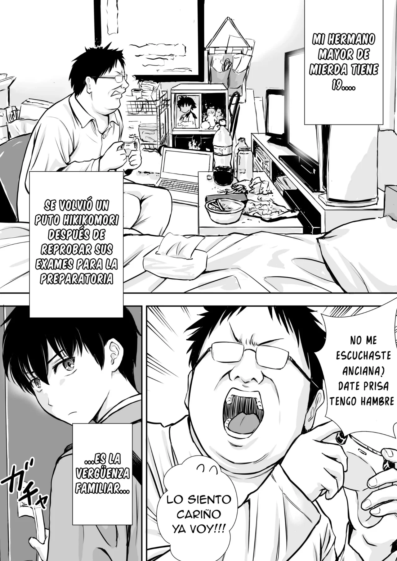 [Tarobaumu] Boku no Kaa-chan ga Hikikomori NEET Debu Aniki no Seishori Onaho ni Natteita Hanashi | Mi Madre Fue Robada por Mi Hermano Gordo Hikikomori [Spanish] [La Muerte es Vida] [Decensored] image number 10