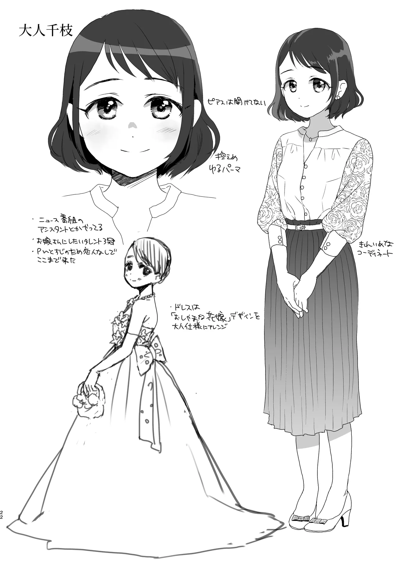 [よわみどり (佐伯)] skebまとめ2monochrome image number 22