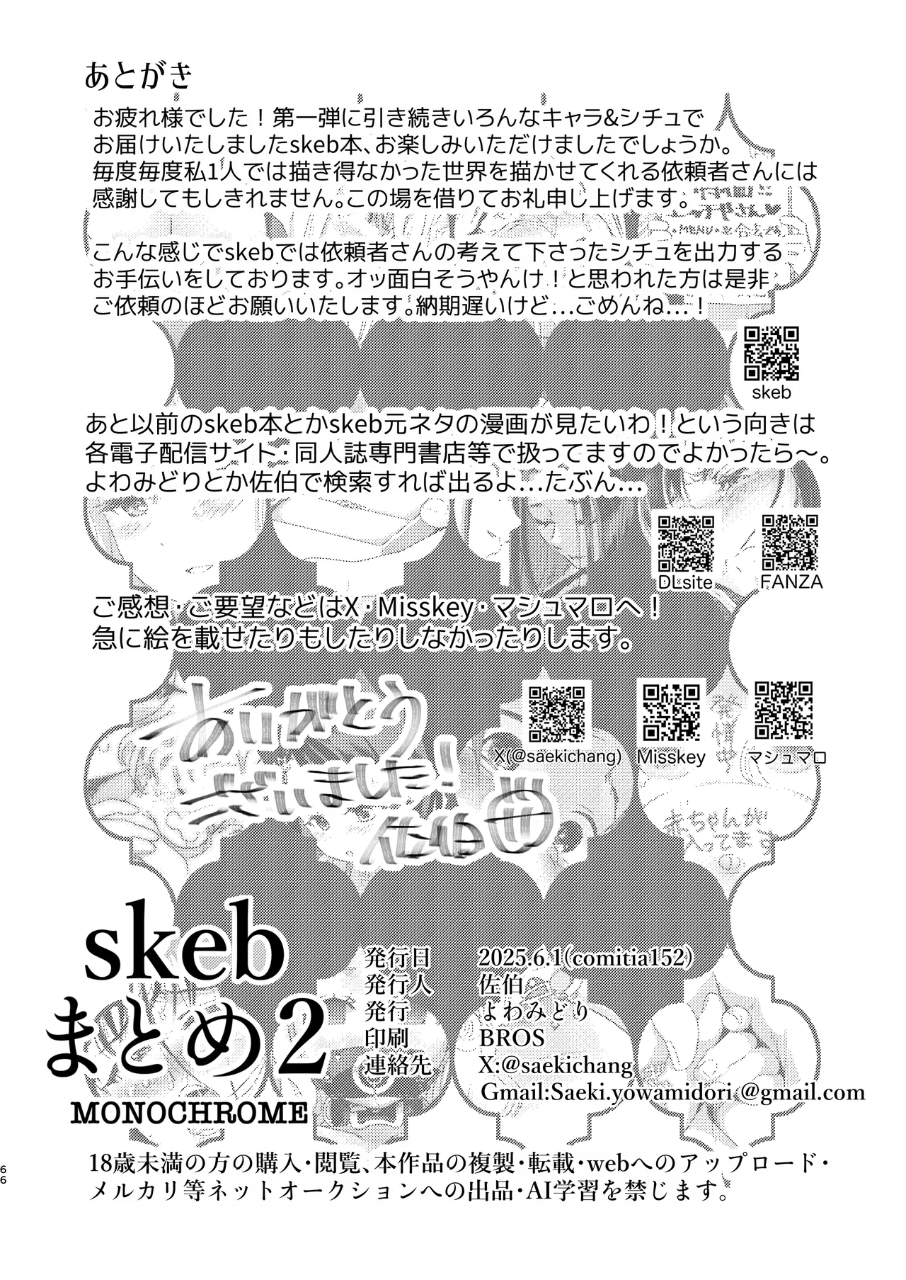 [よわみどり (佐伯)] skebまとめ2monochrome image number 66