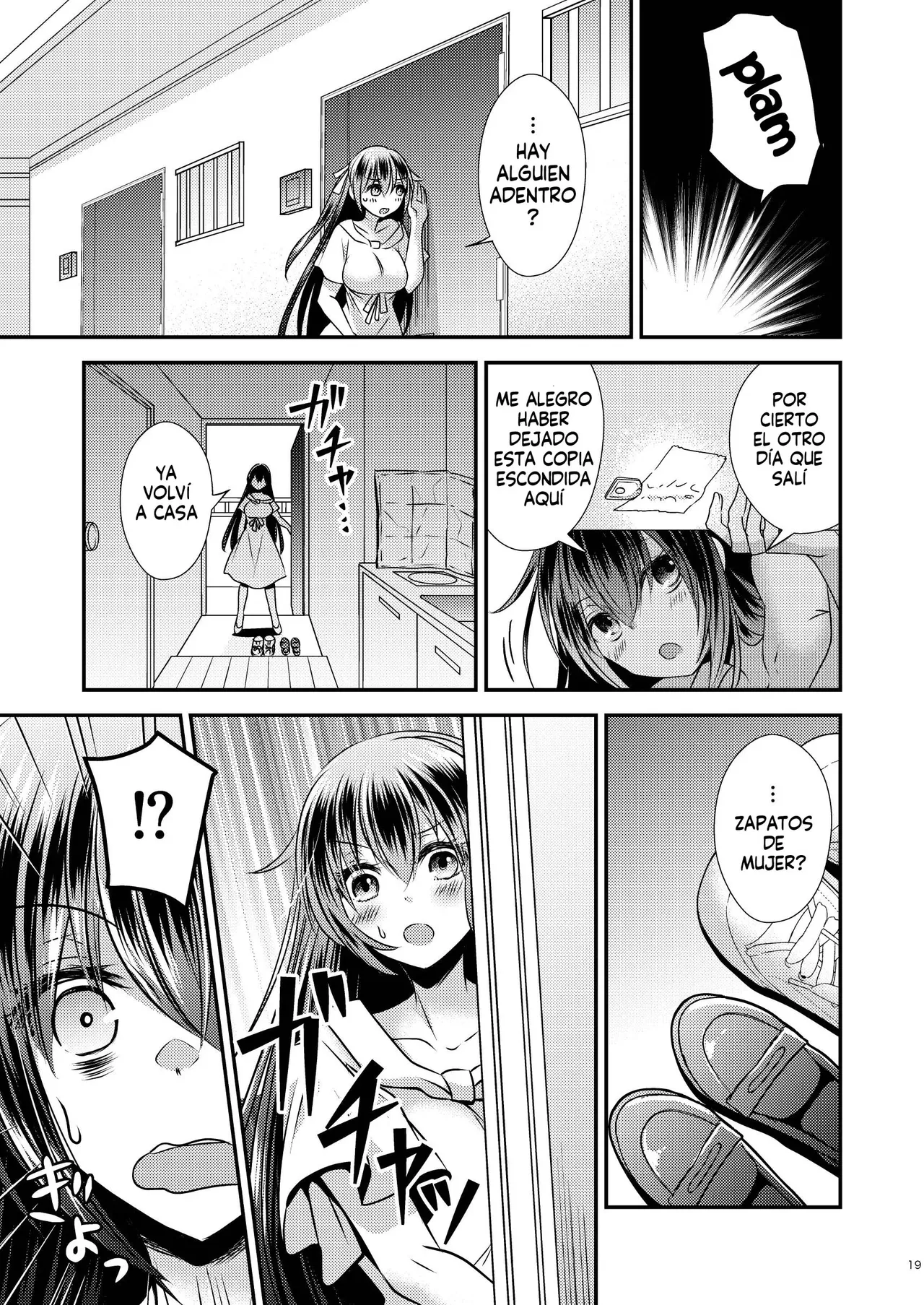 [Matsuzono] Shiko Kuso Onna to Irekawatta Ore | Cambie de cuerpo con una puta que le gustan los cuartetos [Spanish] [Harenchi no Fansub] image number 18