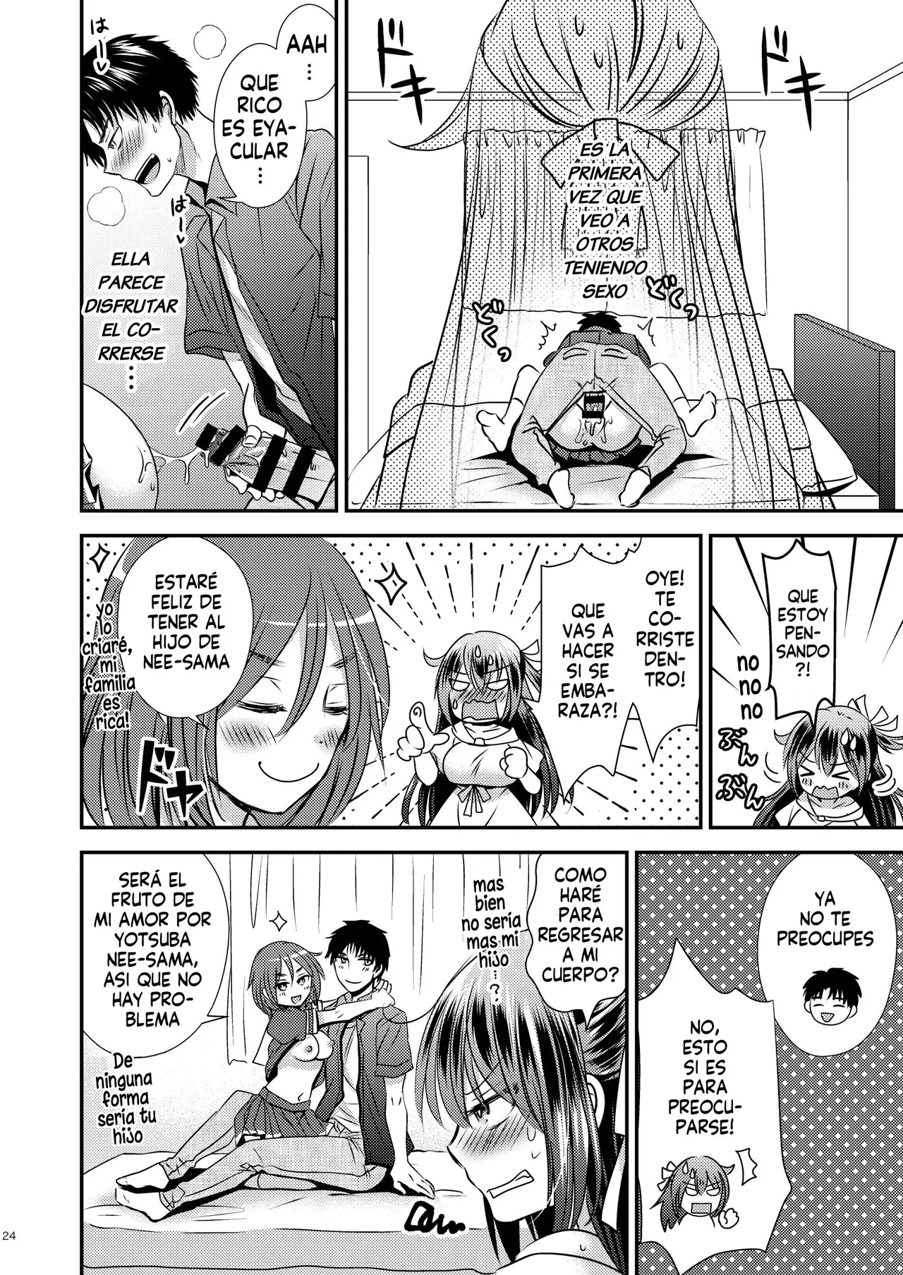 [Matsuzono] Shiko Kuso Onna to Irekawatta Ore | Cambie de cuerpo con una puta que le gustan los cuartetos [Spanish] [Harenchi no Fansub] image number 23