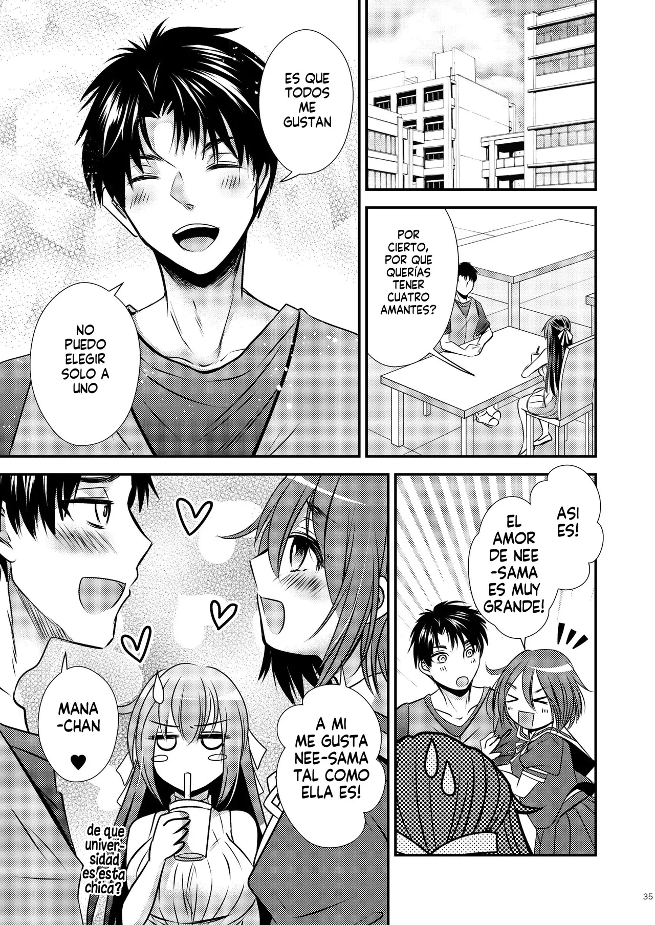 [Matsuzono] Shiko Kuso Onna to Irekawatta Ore | Cambie de cuerpo con una puta que le gustan los cuartetos [Spanish] [Harenchi no Fansub] image number 34