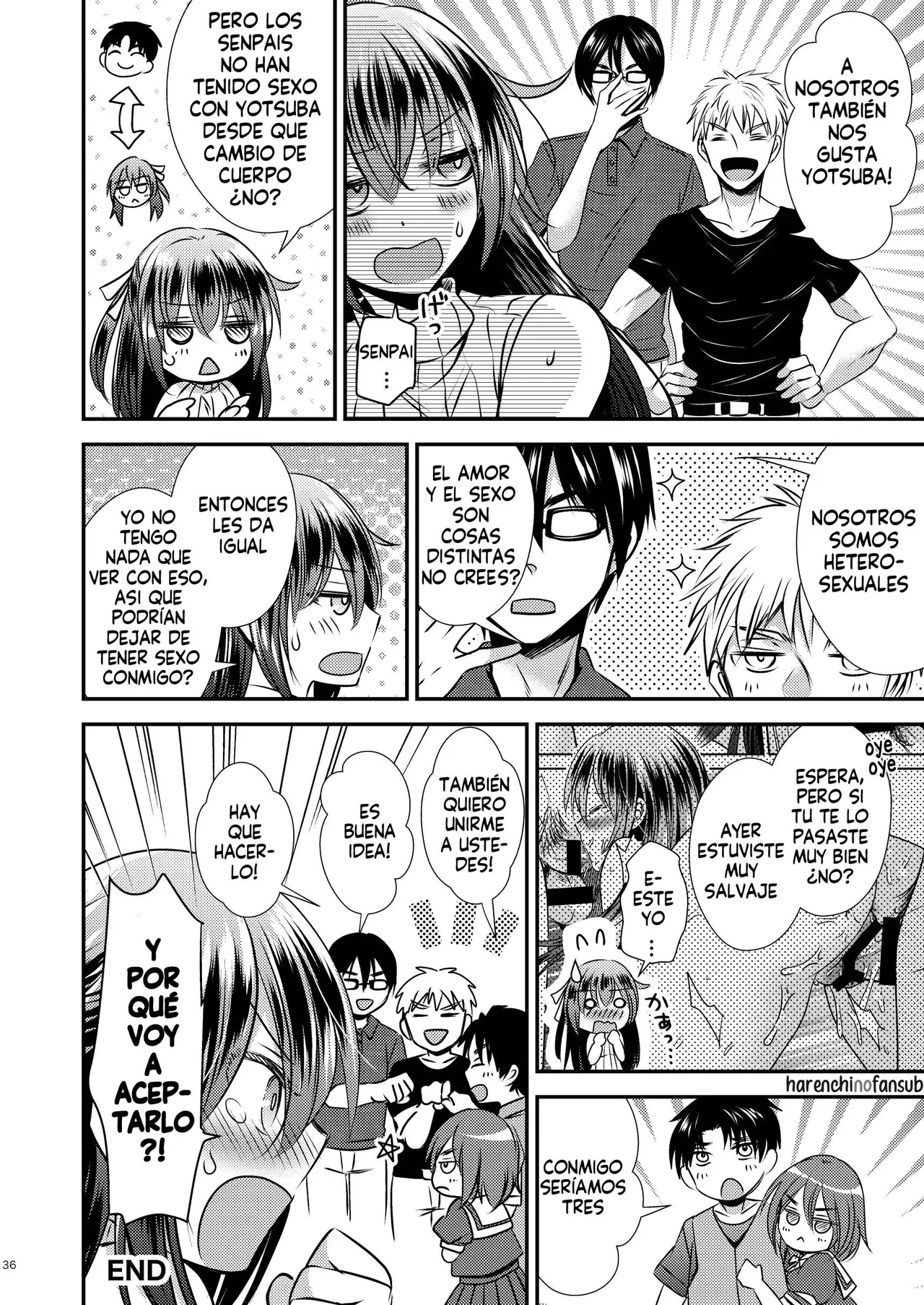 [Matsuzono] Shiko Kuso Onna to Irekawatta Ore | Cambie de cuerpo con una puta que le gustan los cuartetos [Spanish] [Harenchi no Fansub] image number 35