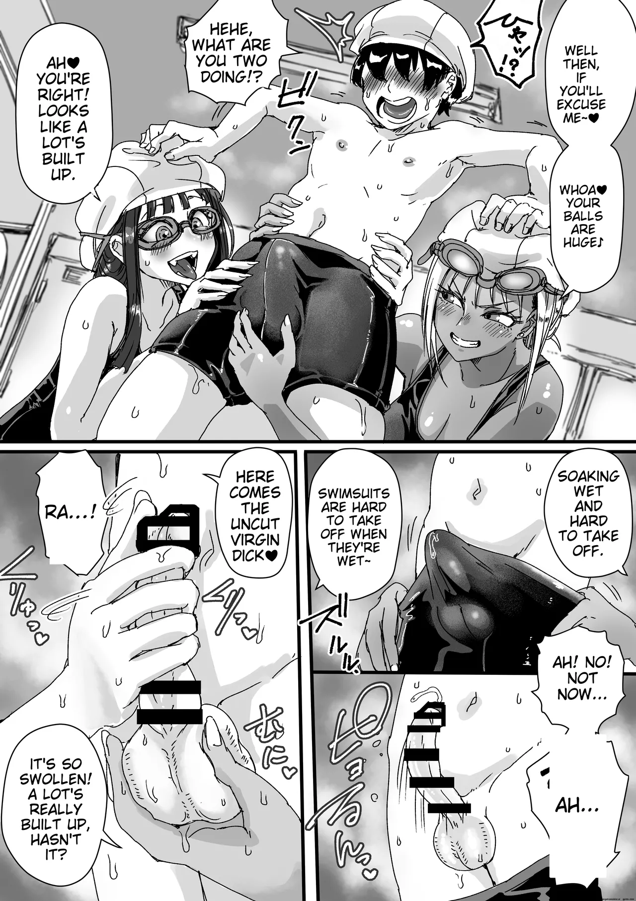 [Amagyappa (Amane-san)] School Swimsuit Bitch! Deflowering a Virgin in the Pool Equipment Room [English] [MTL] numero di immagine  9