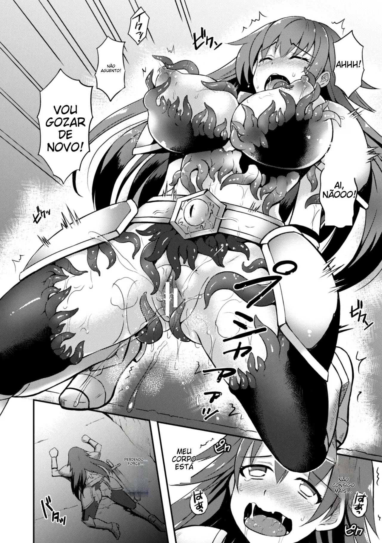 [Anthology] 2D Comic Magazine Shokushu Yoroi ni Zenshin o Okasare Mugen Zecchou! Vol. 3 [Portuguese-BR] [Digital] image number 16