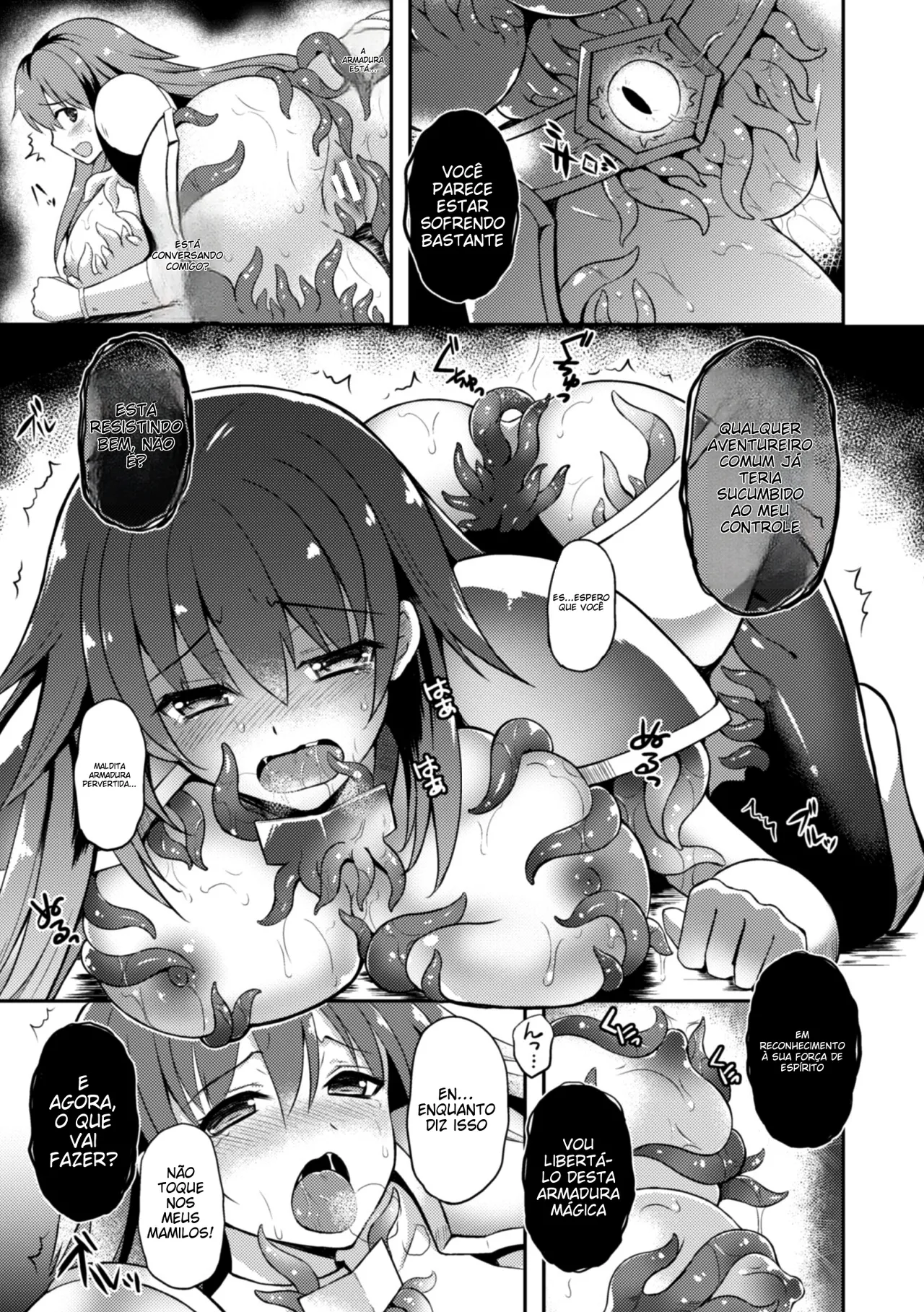 [Anthology] 2D Comic Magazine Shokushu Yoroi ni Zenshin o Okasare Mugen Zecchou! Vol. 3 [Portuguese-BR] [Digital] image number 17