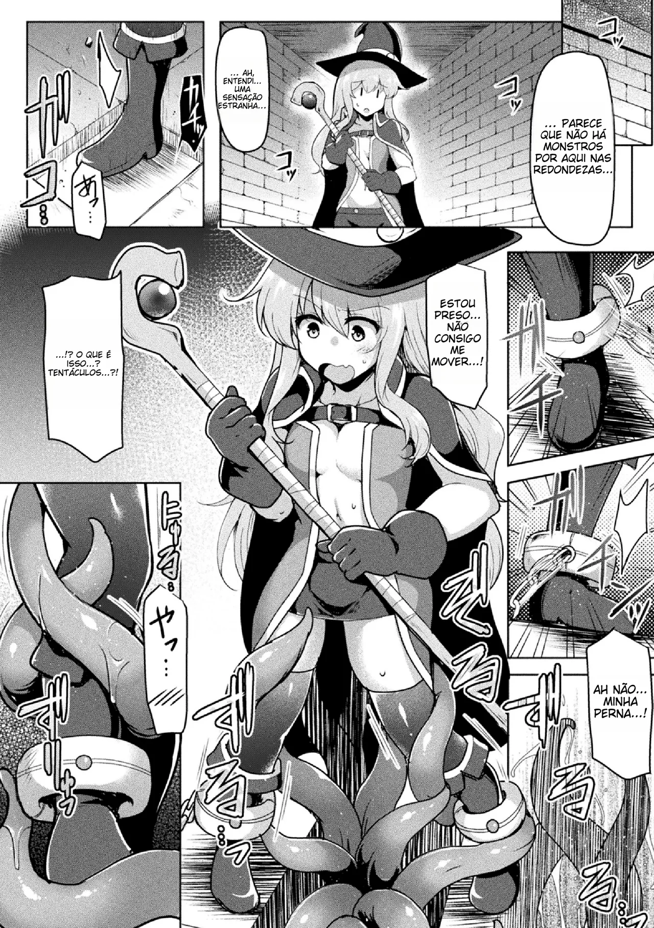 [C.R] DOUBLE ACTION (2D Comic Magazine Zecchou Kairaku ga Tomaranai Ero-Trap Dungeon Vol. 2) [Portuguese-BR] [Digital] Bildnummer 2