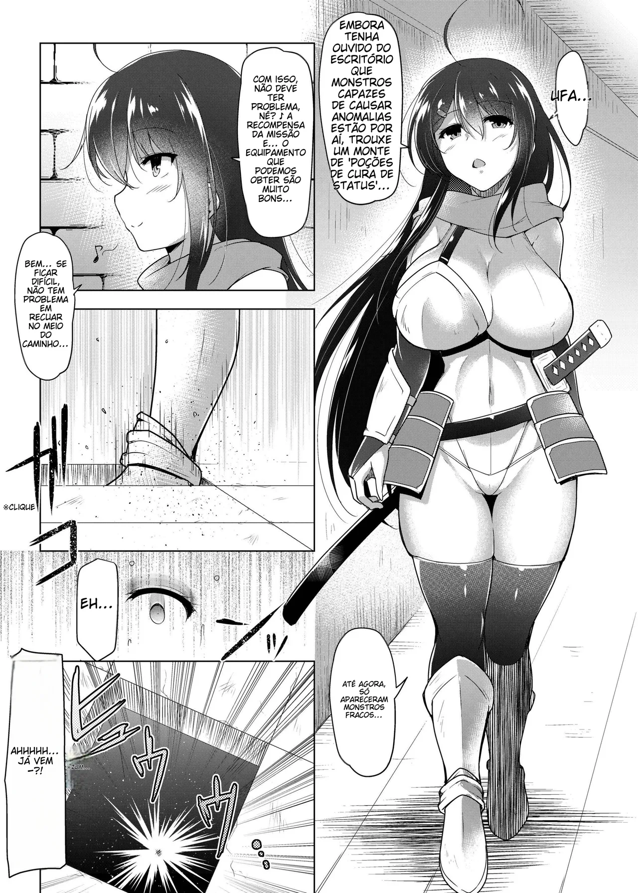 [C.R's NEST (C.R)] Futanari Kenshi Shizuku no Junan -Shokushu Yoroi Hen- [Portuguese-BR] [Digital] 画像番号 3