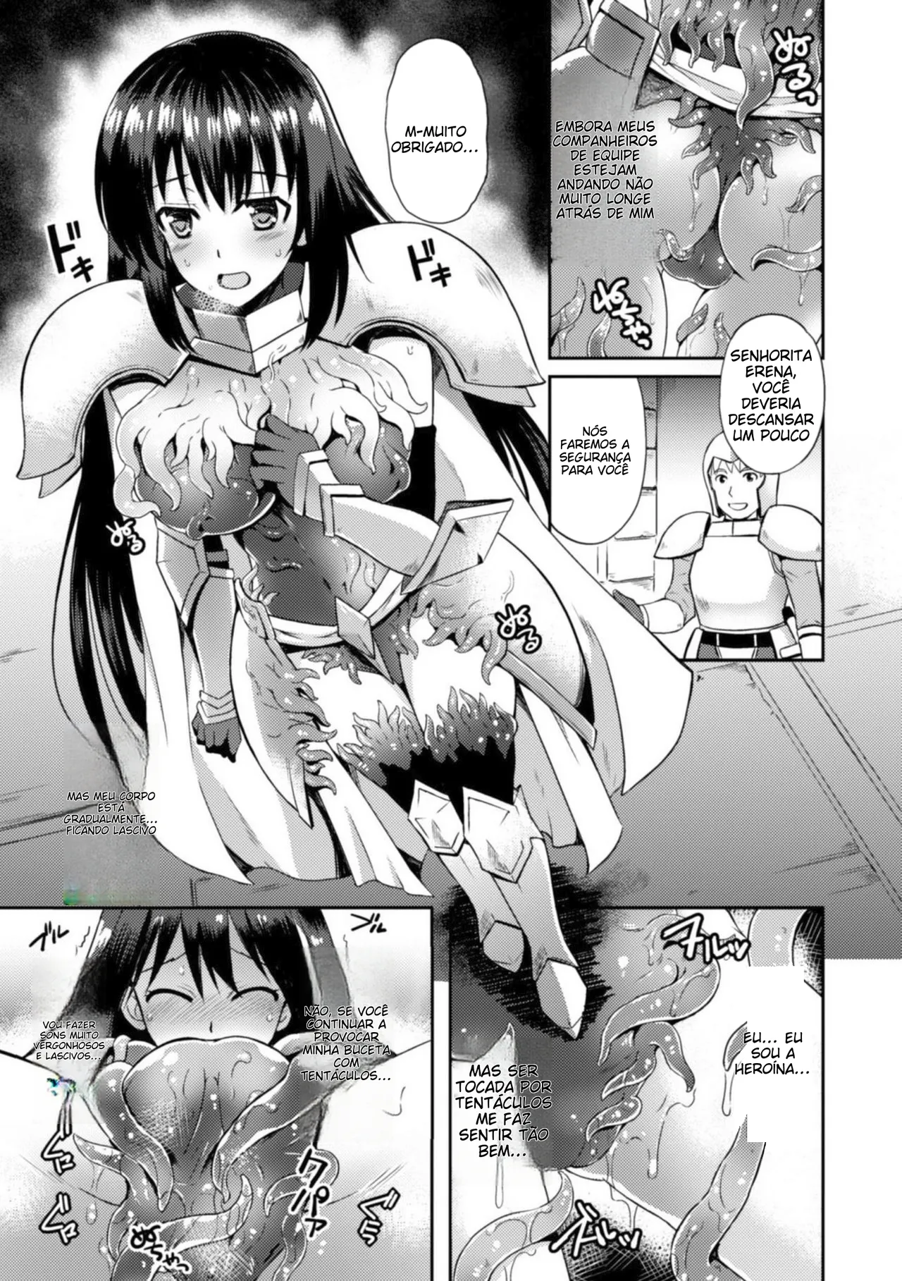 [Tenro Aya] Heroine Erina ~Yoroi no Oku de Ugomeku Yokubou~ (2D Comic Magazine Shokushu Yoroi ni Zenshin o Okasare Mugen Zecchou! Vol. 1) [Portuguese-BR] [Decensored] [Digital] image number 7