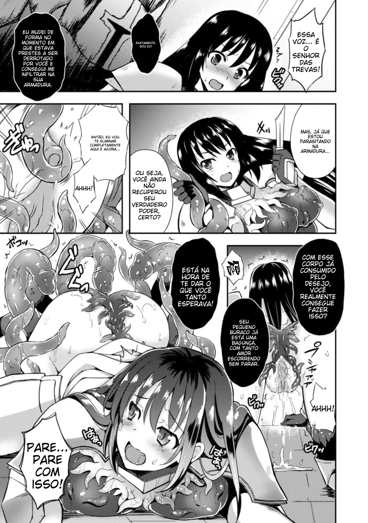 [Tenro Aya] Heroine Erina ~Yoroi no Oku de Ugomeku Yokubou~ (2D Comic Magazine Shokushu Yoroi ni Zenshin o Okasare Mugen Zecchou! Vol. 1) [Portuguese-BR] [Decensored] [Digital] image number 11