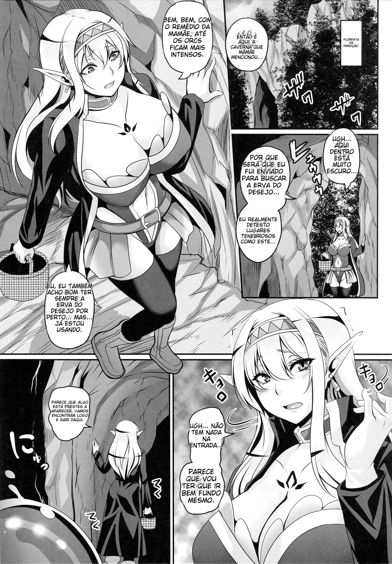 (C89) [Tiramisu Tart (Kazuhiro)] Inran Elf Musume to Slime | [Portuguese-BR] 图片编号 5