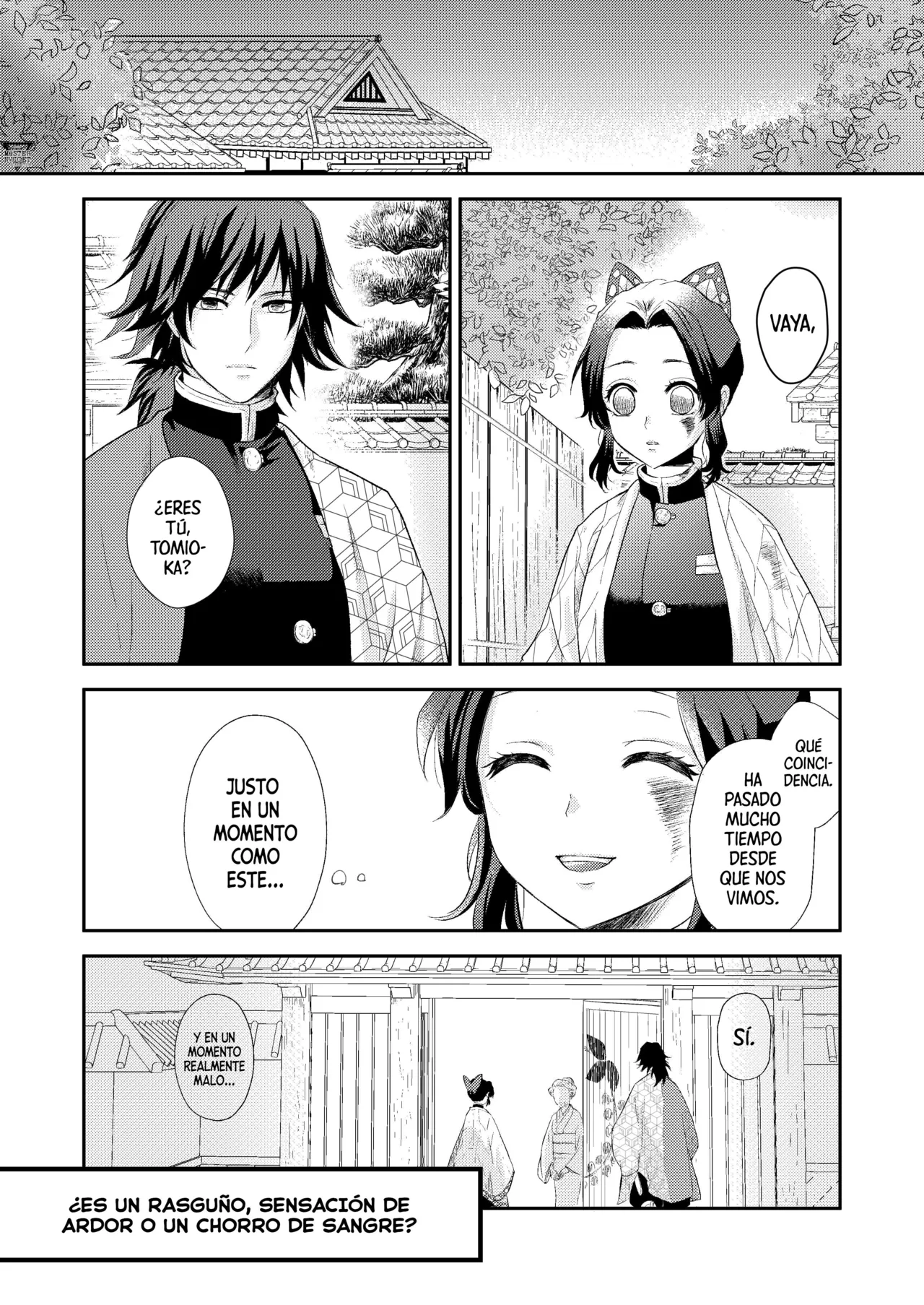 [SAKEYOKOSE (Takebu)] Sore wa Kizu ka Hoteri ka Kaeri Chi ka | ¿Es Un Rasguño, Sensación de Ardor o Un Chorro de Sangre? (Karasu ga Naitara Kaerimashou) (Kimetsu no Yaiba) [Spanish] [Mister Nugget] [Digital] Bildnummer 2