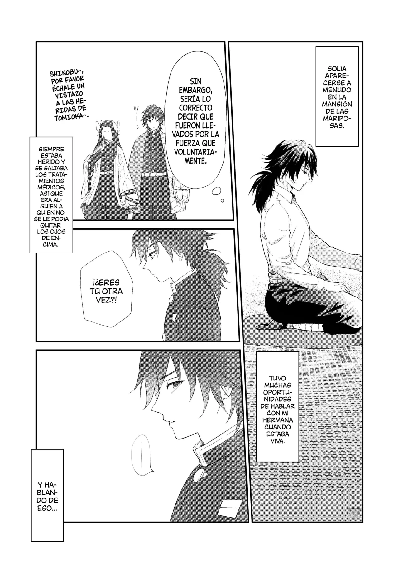 [SAKEYOKOSE (Takebu)] Sore wa Kizu ka Hoteri ka Kaeri Chi ka | ¿Es Un Rasguño, Sensación de Ardor o Un Chorro de Sangre? (Karasu ga Naitara Kaerimashou) (Kimetsu no Yaiba) [Spanish] [Mister Nugget] [Digital] Bildnummer 6