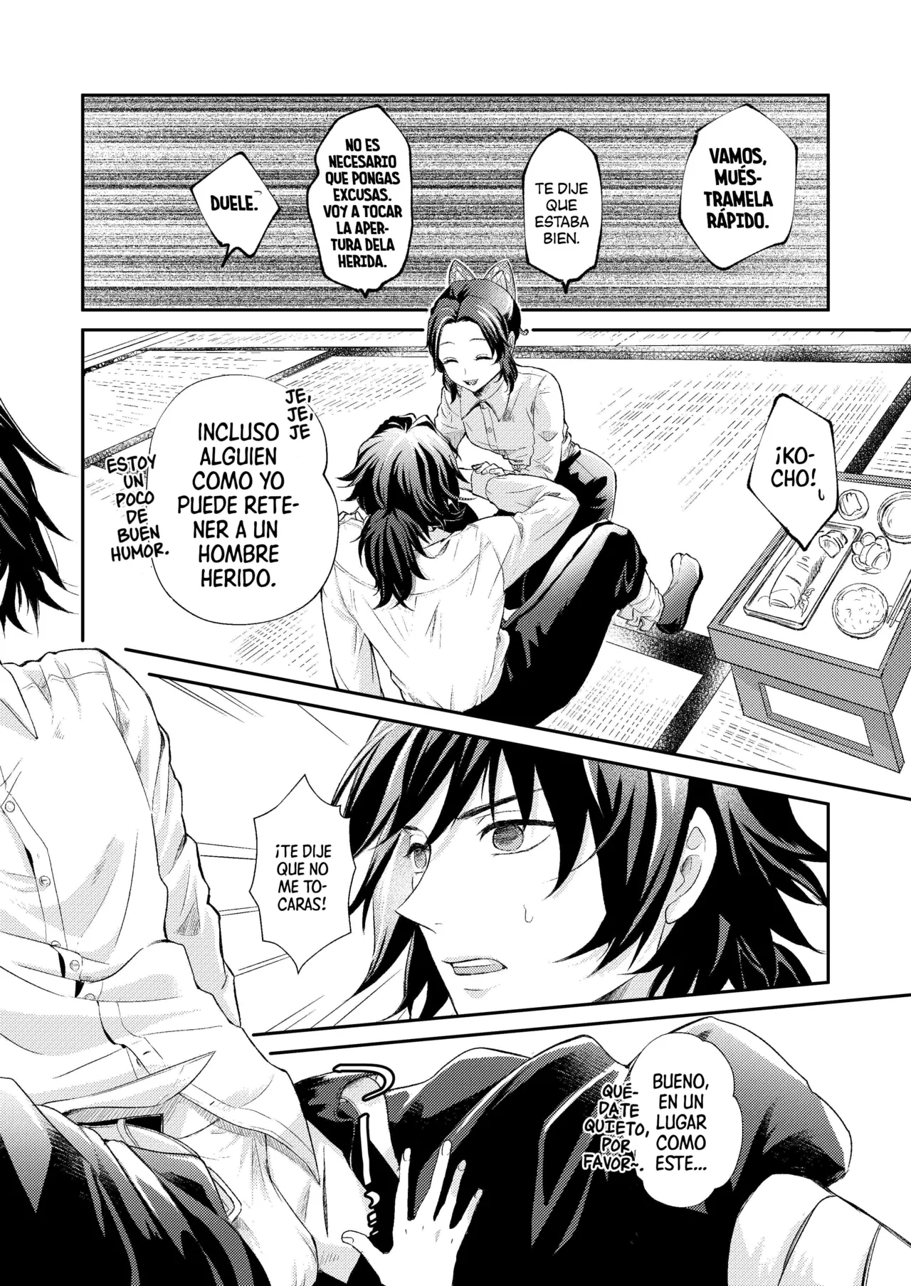 [SAKEYOKOSE (Takebu)] Sore wa Kizu ka Hoteri ka Kaeri Chi ka | ¿Es Un Rasguño, Sensación de Ardor o Un Chorro de Sangre? (Karasu ga Naitara Kaerimashou) (Kimetsu no Yaiba) [Spanish] [Mister Nugget] [Digital] Bildnummer 9