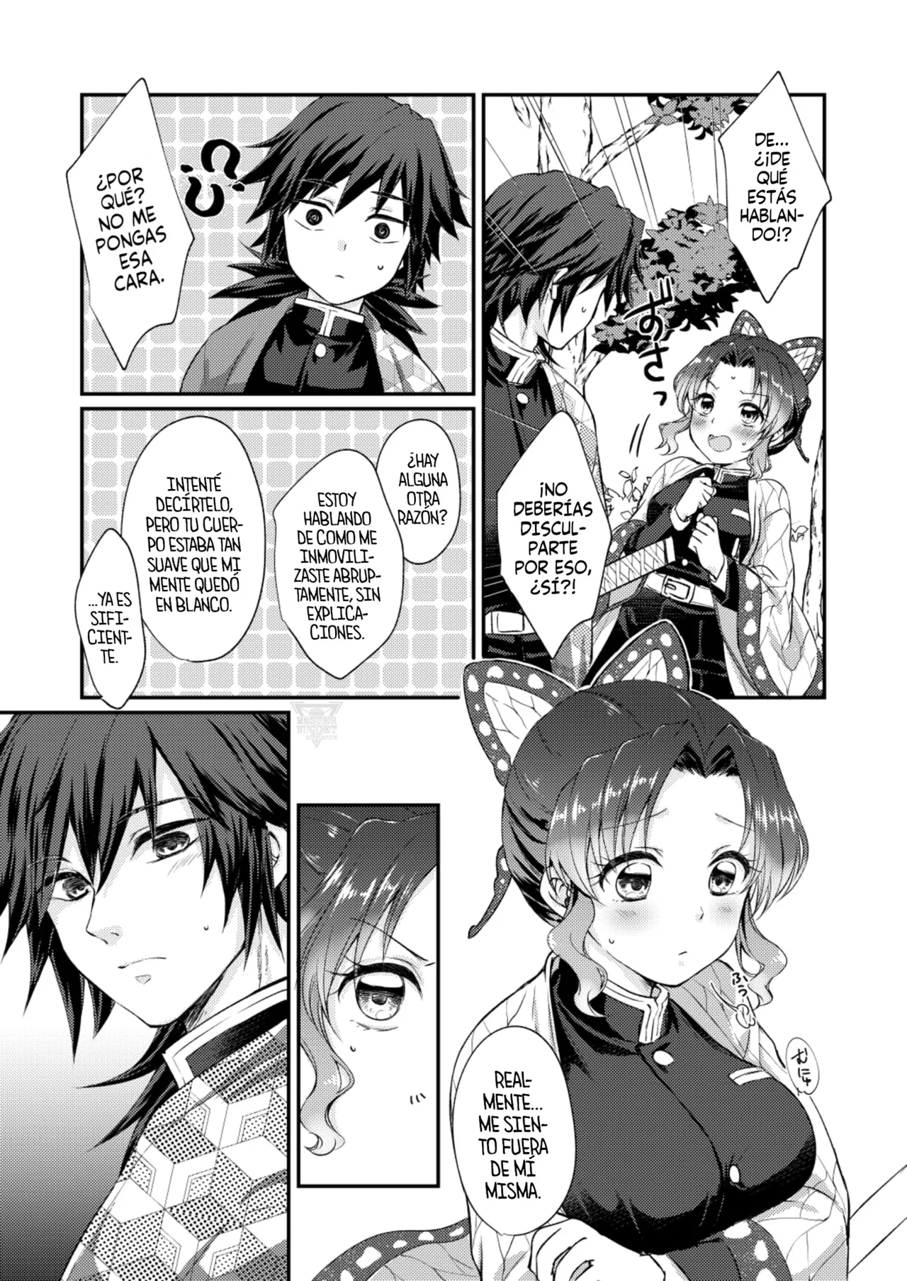 [SAKEYOKOSE (Takebu)] Sore wa Kizu ka Hoteri ka Kaeri Chi ka | ¿Es Un Rasguño, Sensación de Ardor o Un Chorro de Sangre? (Karasu ga Naitara Kaerimashou) (Kimetsu no Yaiba) [Spanish] [Mister Nugget] [Digital] Bildnummer 27