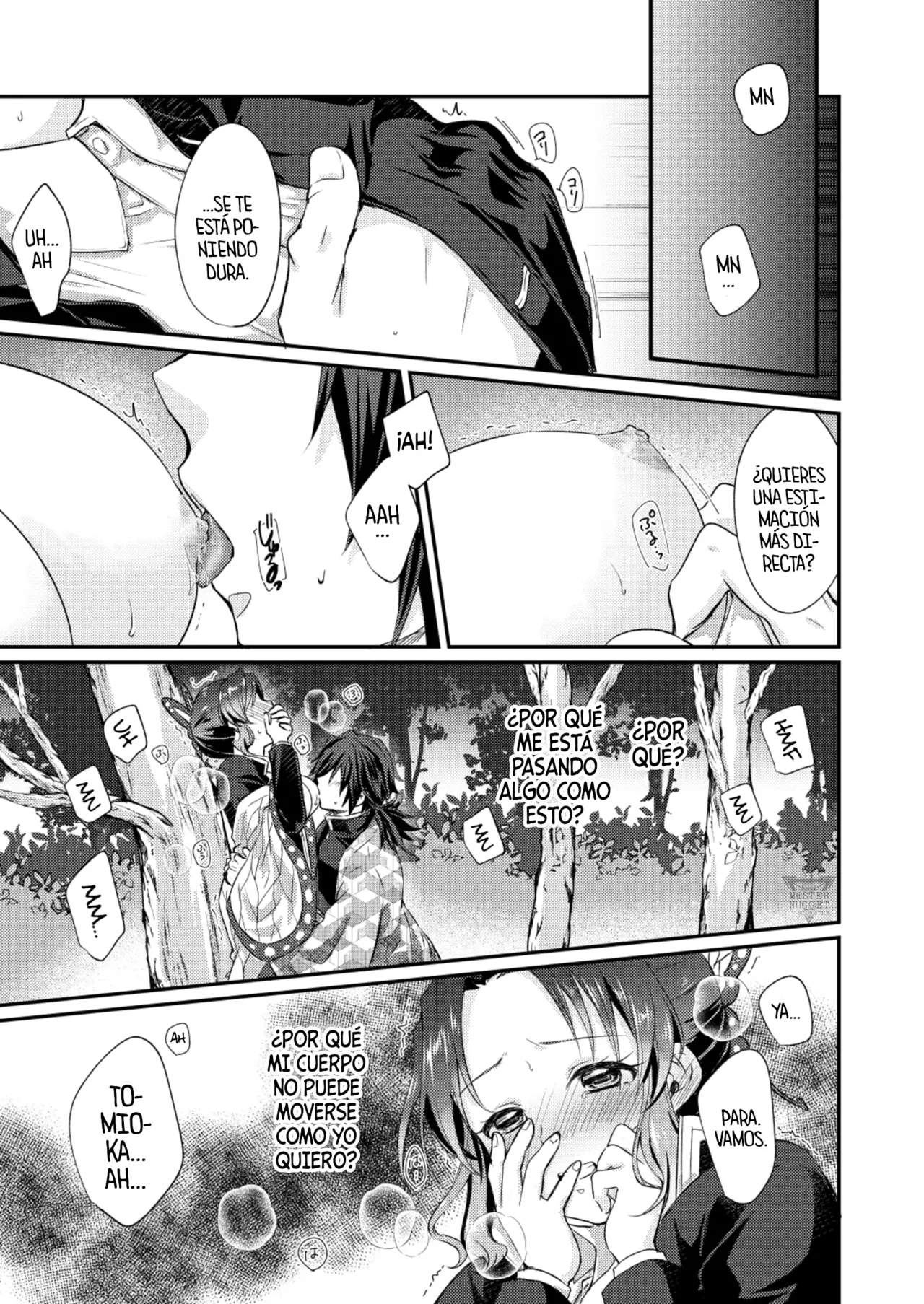 [SAKEYOKOSE (Takebu)] Sore wa Kizu ka Hoteri ka Kaeri Chi ka | ¿Es Un Rasguño, Sensación de Ardor o Un Chorro de Sangre? (Karasu ga Naitara Kaerimashou) (Kimetsu no Yaiba) [Spanish] [Mister Nugget] [Digital] Bildnummer 32