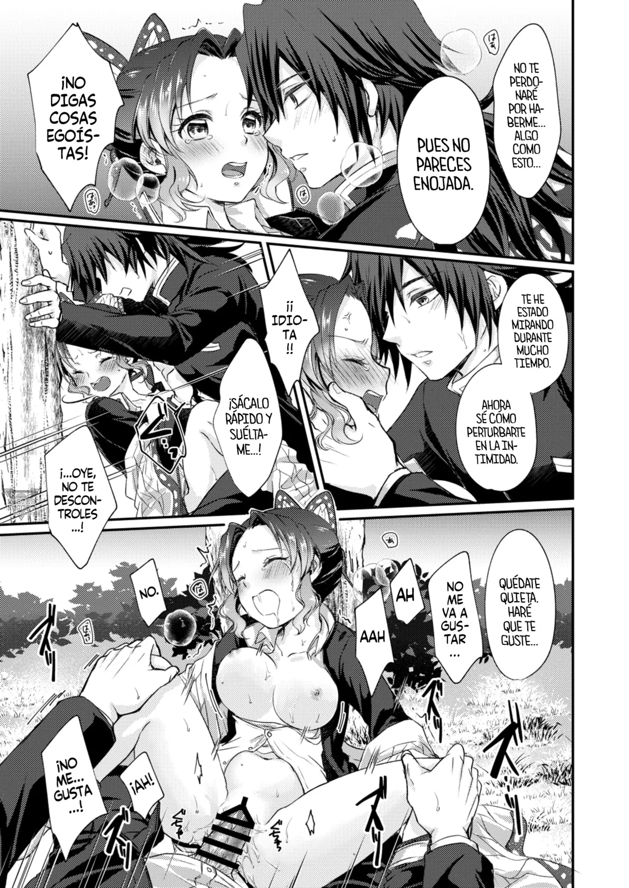 [SAKEYOKOSE (Takebu)] Sore wa Kizu ka Hoteri ka Kaeri Chi ka | ¿Es Un Rasguño, Sensación de Ardor o Un Chorro de Sangre? (Karasu ga Naitara Kaerimashou) (Kimetsu no Yaiba) [Spanish] [Mister Nugget] [Digital] Bildnummer 37