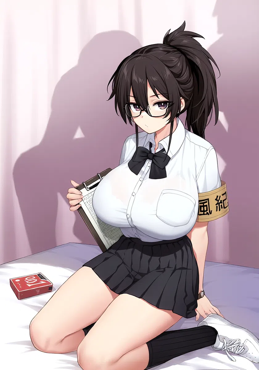 [Animated] [TRY] About the New President of the Disciplinary Committee's Huge Tits (decensored) image number 2