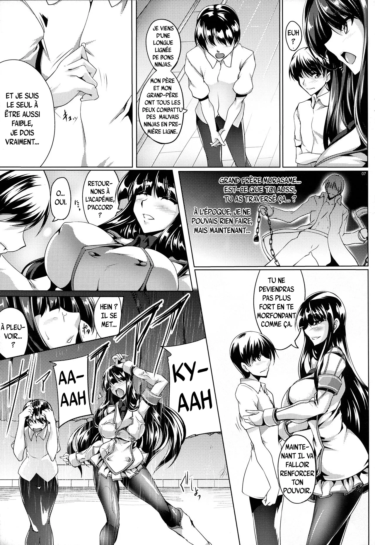 (C86) [Kanten Jigenryuu (Kanten)] Jijoujibaku no Innocent | L’innocente prise à son propre piège (Senran Kagura) [french] image number 6