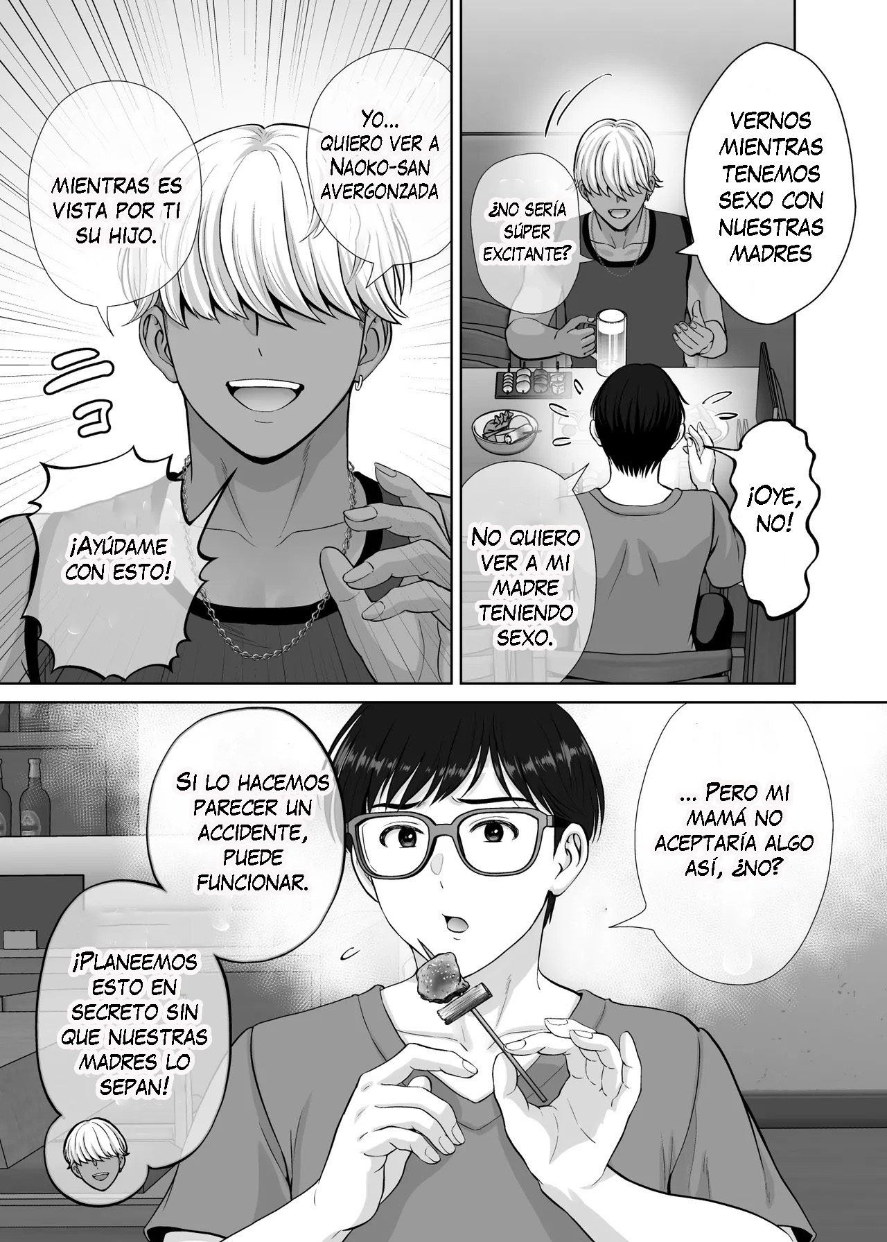 [Melon no Hoshiboshi (Hoshiduki Melon)] Haha Swapping 2 ~Kaa-chan o Koukanshite Iratsuita Ore no Yabai Shitto no Hanashi~｜Intercambio de Madres 2 ~La Historia Sobre mis Celos después de Intercambiar a Mamá~ [Spanish] [K-le Traducciones] 画像番号 116