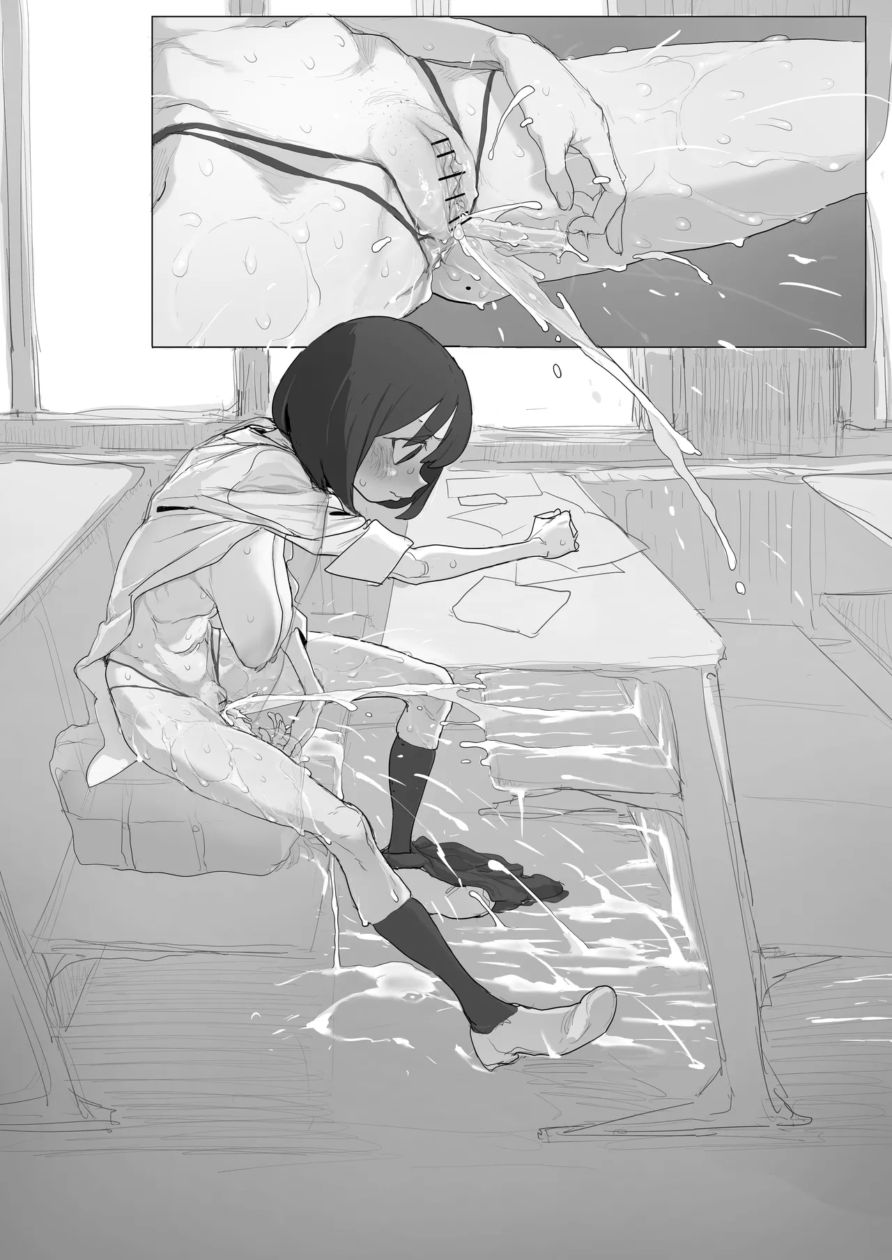 [あっくす] 自習室で露出オナの練習してたら友達が来てピンチのルナちゃん 14eme image