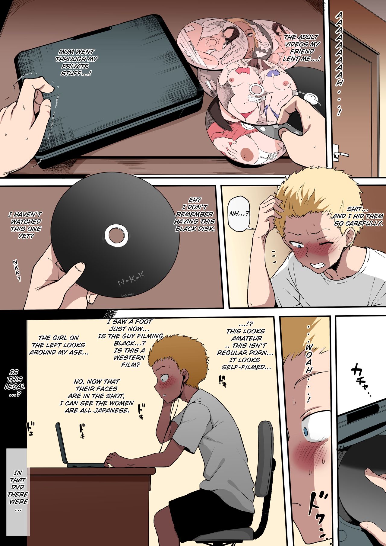 [Terasu MC] 4P Manga Kokujin no Tenkousei ni Osananajimi o NTR ru [English] [Colorized] image number 21