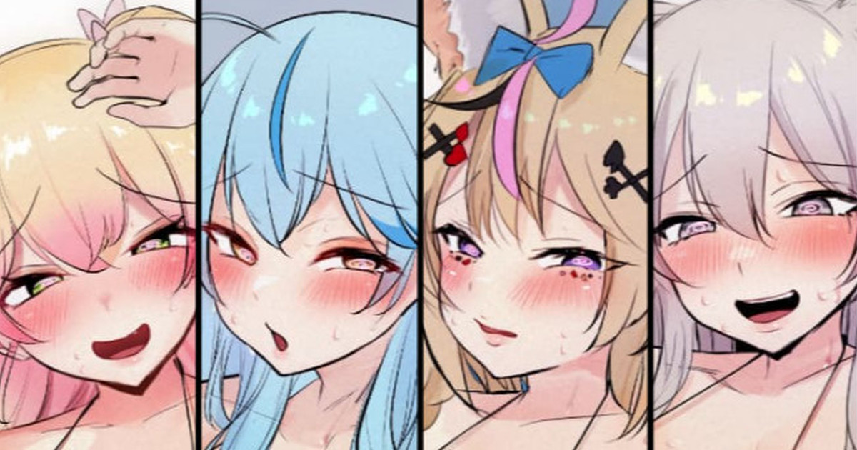 [T・ランドルト] ５周年記念の写真撮影 (雪花ラミィ、桃鈴ねね、尾丸ポルカ、獅白ぼたん) 이미지 번호 1