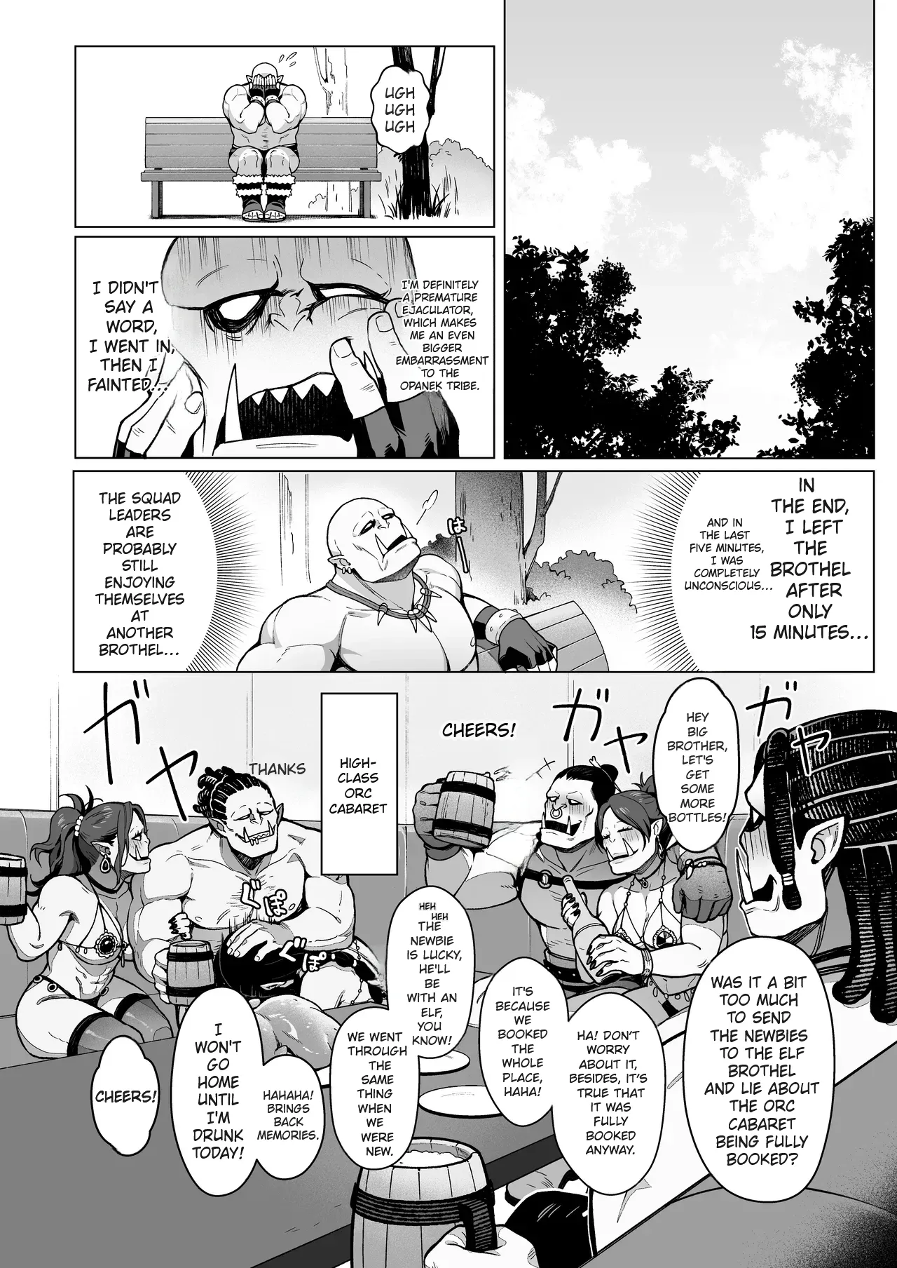 [(Sencha Bashira, Mugicha Bashira)] Fairy Brothel (Volume 1): The Virgin Orc Assigned To The Dark Skinned Elf [English] [Ertuwoop Scan Translation] 画像番号 24
