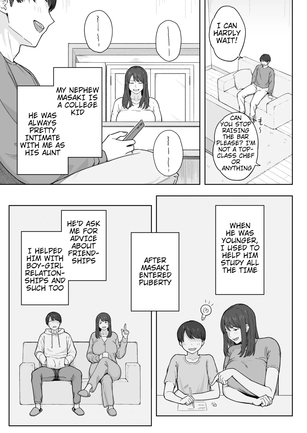 [Natsuzo] Yuuhan no Ato wa Oba-chan to | Spending Time With My Aunt After Dinner [English] [QuickAndDirty] [Digital] image number 4