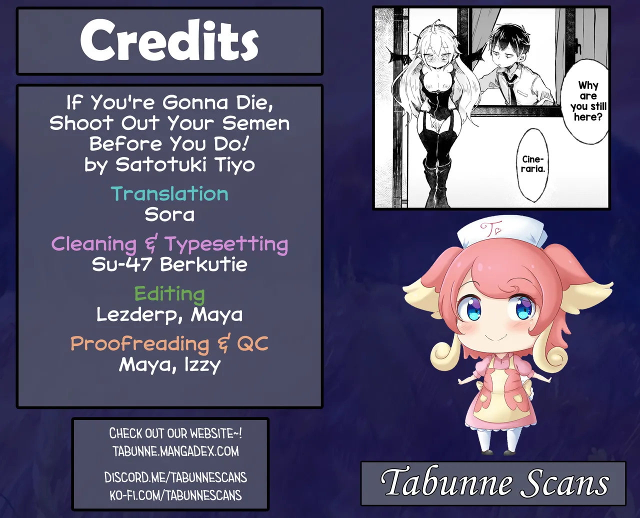 (COMITIA134) [Doanobu (Satotuki Tiyo)] Shinu nara Seishi wa Dashite Ike | If You're Gonna Die, Shoot Out Your Semen Before You Do! [English] [Tabunne Scans] image number 32