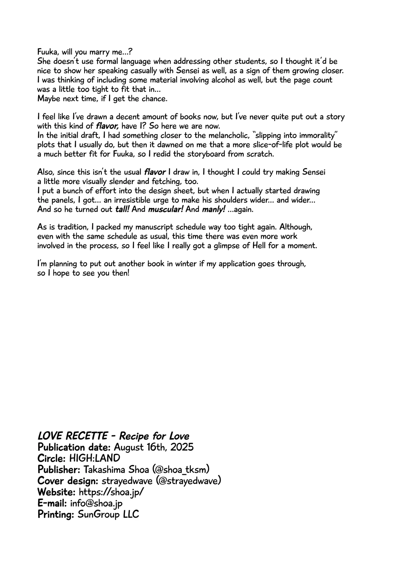 [HIGH:LAND (Takashima Shoa)] LOVE RECETTE | Recipe for Love (Blue Archive) [English] [head empty] [Digital] 이미지 번호 22