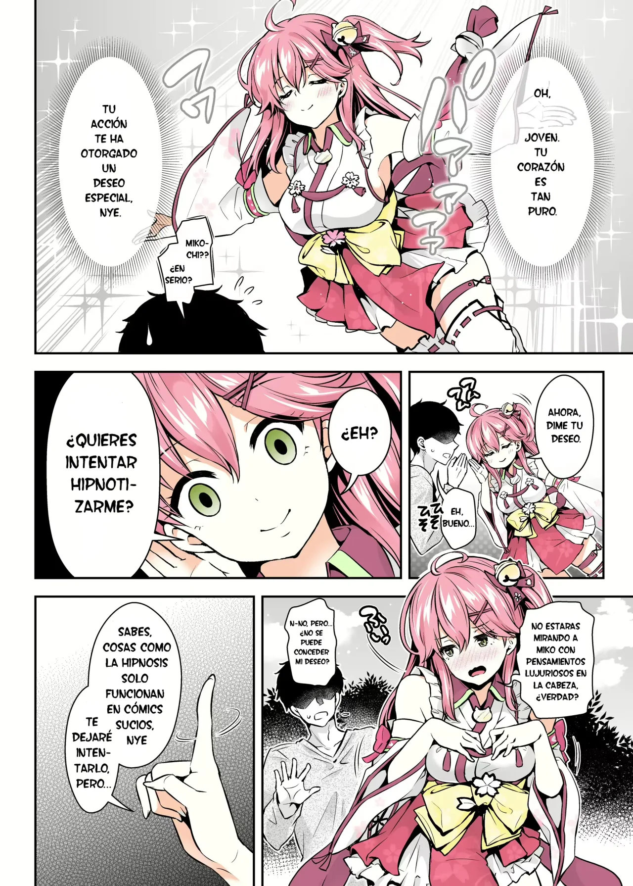 [Hachinoko P (hatigo)] Mikochi Saimin Ecchi Hon ~Youji Taikou Hen~｜Libro de Hipnosis Erótica de Mikochi ~Edición de Regresión Infantil~ (Sakura Miko) [Spanish] [HOLOES] [Colorized] [Digital] 图片编号 5