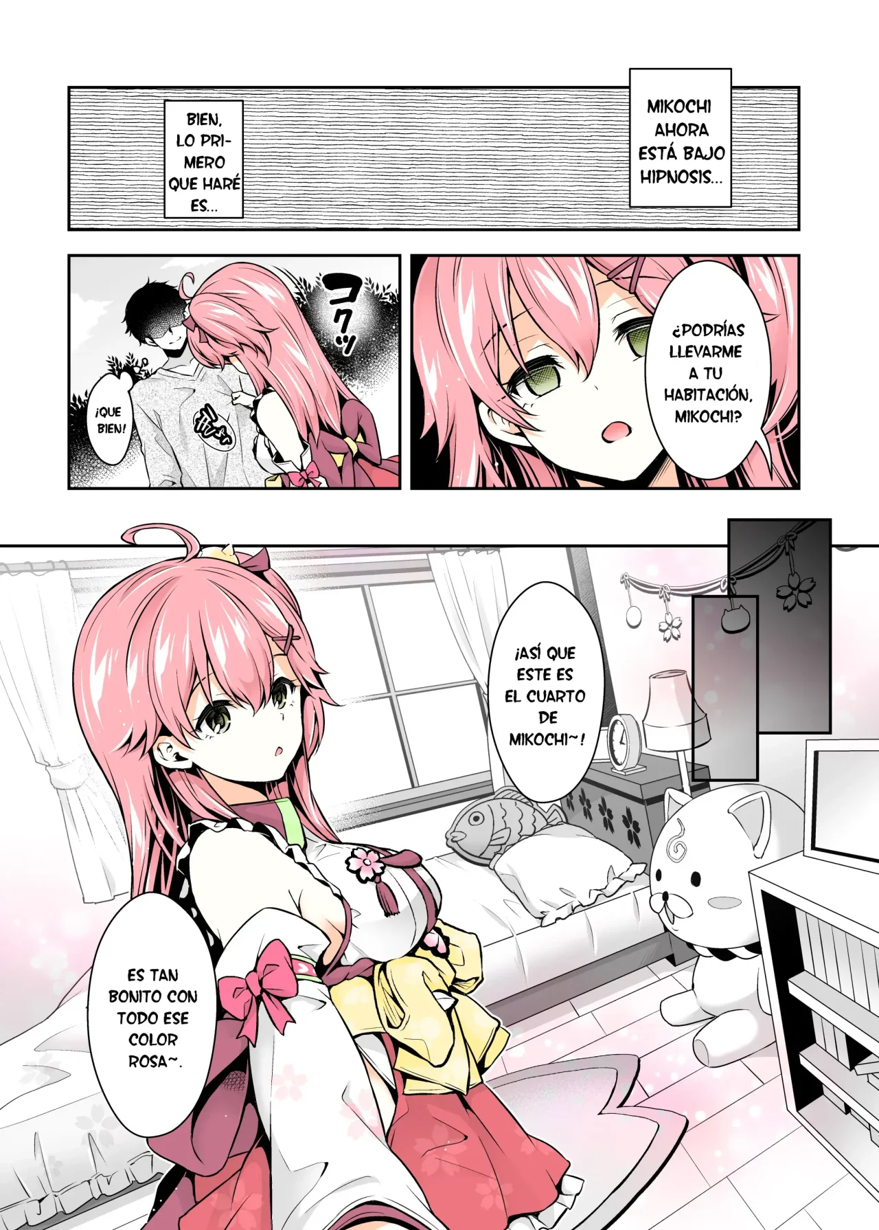 [Hachinoko P (hatigo)] Mikochi Saimin Ecchi Hon ~Youji Taikou Hen~｜Libro de Hipnosis Erótica de Mikochi ~Edición de Regresión Infantil~ (Sakura Miko) [Spanish] [HOLOES] [Colorized] [Digital] 图片编号 7