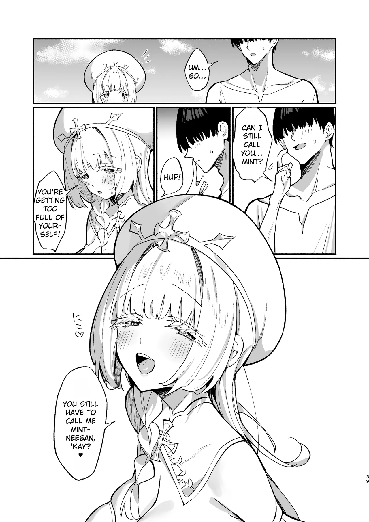 [Unahouse (Unacchi)] Mint-san wa Amaama Koubi shitai. ~Kyonyuu Healer no Onee-san ga Mechakucha Sasotte kuru Hanashi~ | Mint-neesan wants to be lovey-dovey with Warrior-kun ~Seduced by the aggressive short-stack healer~ [English] [Rei Scans] [Digital] numero di immagine  38