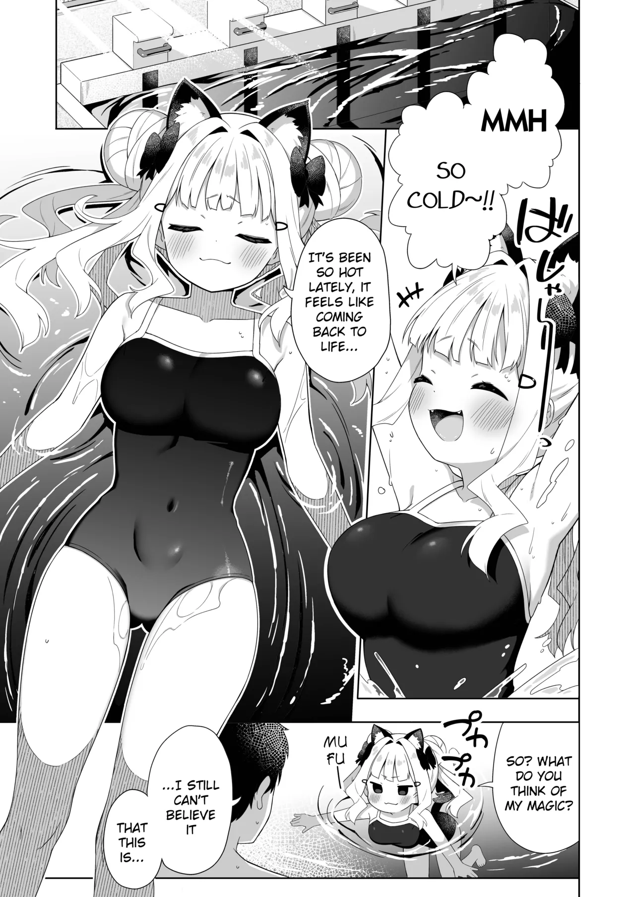 [Mukuton Kyouju to Soratobu Potato. (Muku)] Chinmai Dekapai Nekomimi-chan to Mizugi Ecchi suru Hon [English] [Digital] image number 2