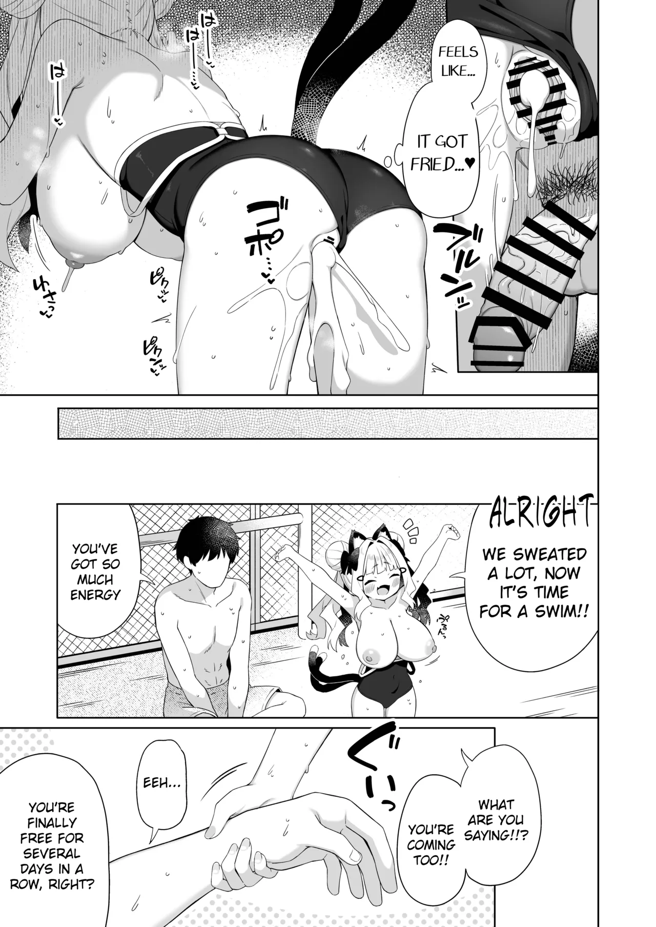 [Mukuton Kyouju to Soratobu Potato. (Muku)] Chinmai Dekapai Nekomimi-chan to Mizugi Ecchi suru Hon [English] [Digital] image number 22
